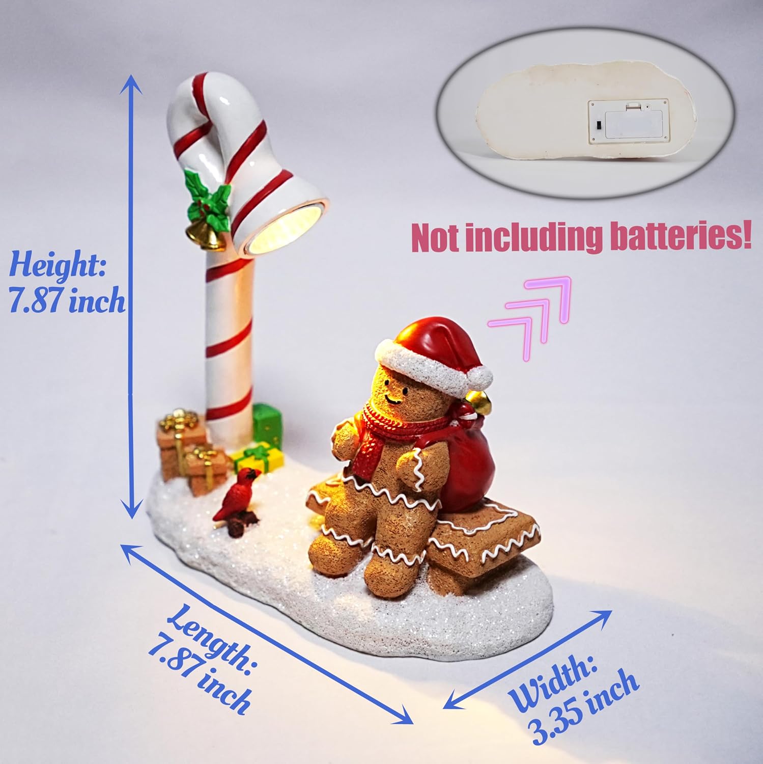 Christmas Gingerbread Man Decorations Indoor Home Decor Christmas Gingerbread Man Figurines Winter for Table Top Centerpiece Fireplace Decor Cute Decoration Gift（GB）