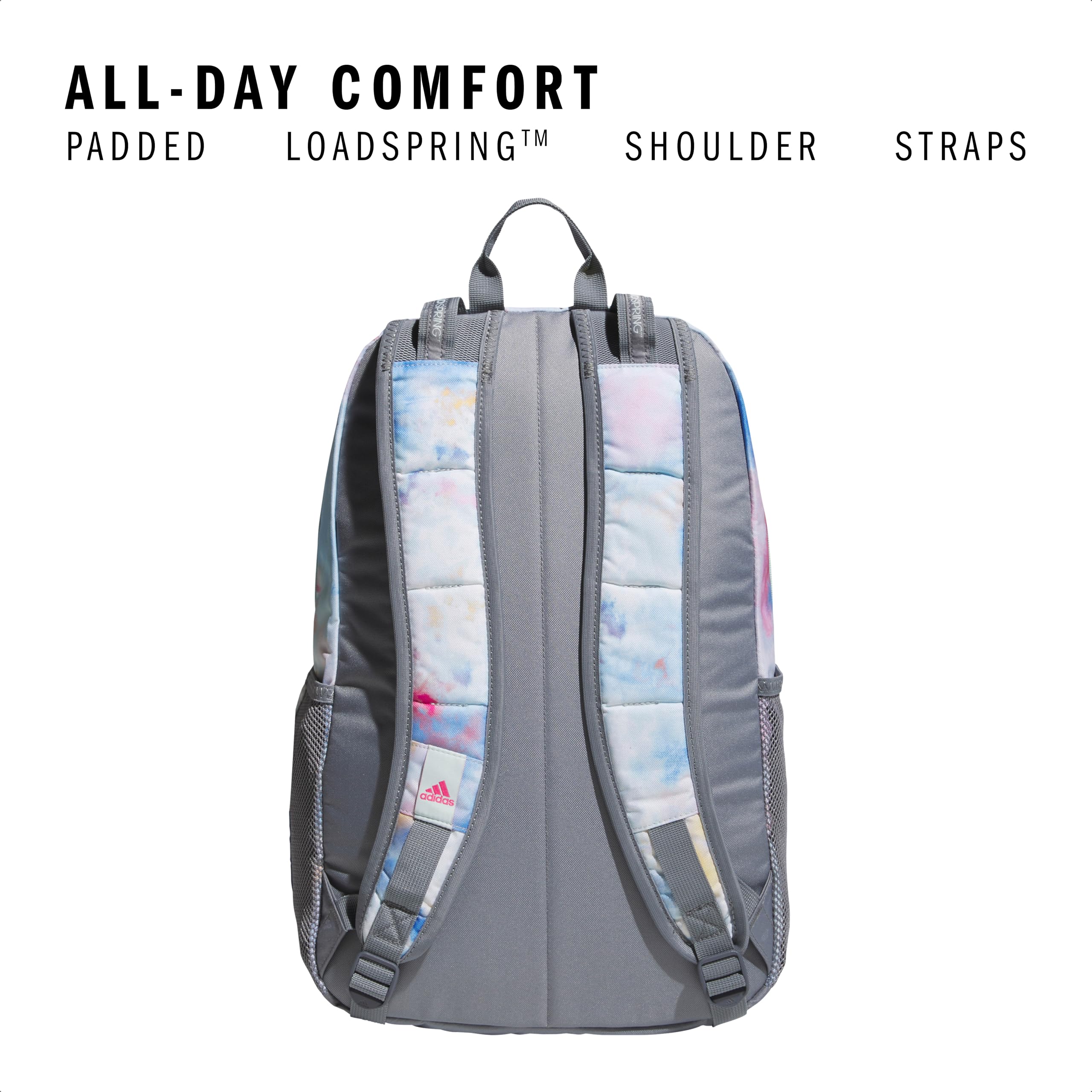 adidas Excel 7 School Backpack for Laptop, Gym and Travel, 34L, Twill White/Black/7.5, OSFA