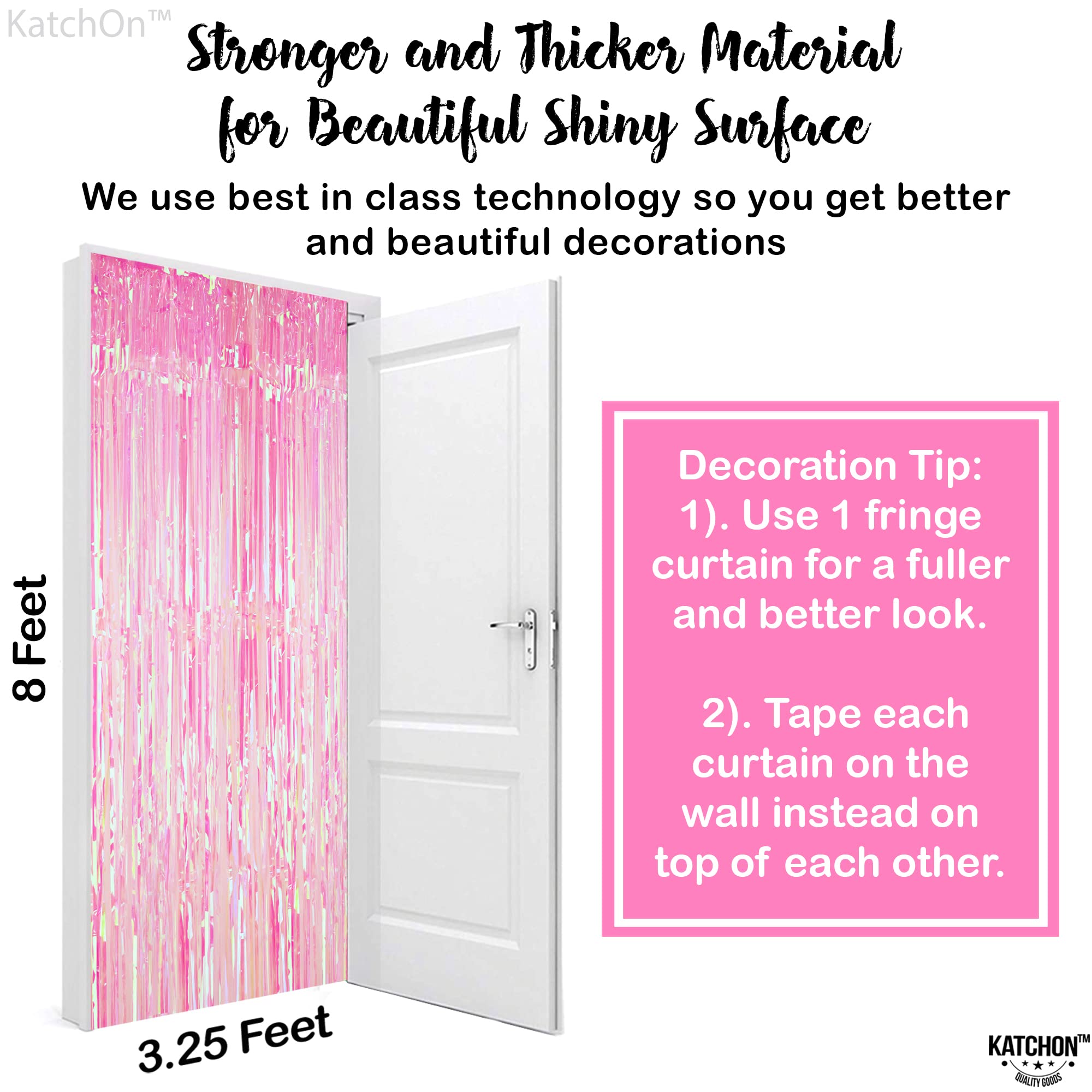 KatchOn, XtraLarge Gold Streamers Backdrop - 3.2x8 Feet, 2 Pcs | Gold Fringe Backdrop Curtain for Ramadan Decorations for Home, Casino, 50th Birthday Decoration | Graduation Decorations 2026