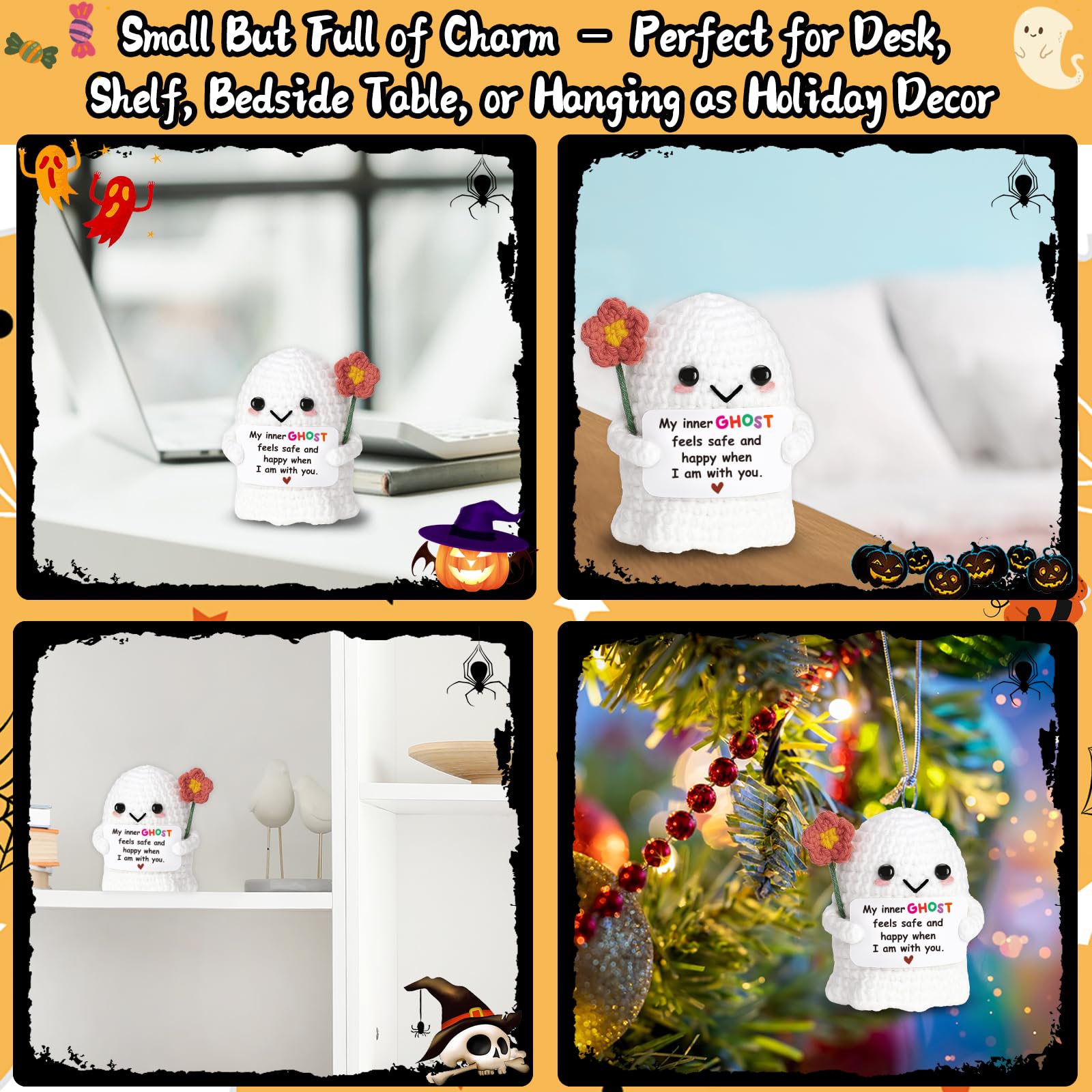 You're My Boo Crochet Ghost - Anniversary Love Birthday Gifts for Women Men Her Him Boyfriend Girlfriend, Fathers Day Card for Husband from Wife - Holiday Stuffers for Halloween Valentine Christmas