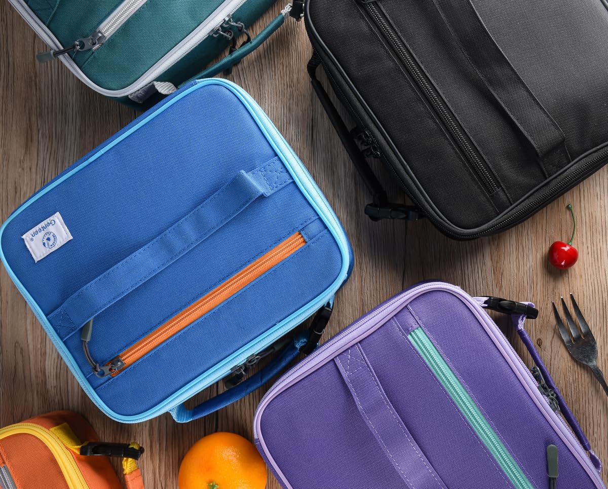 Genteen Lunch Box Kids, Insulated Lunch Bag Kids Boys Girls Back to School, Soft Lunch Box for Men Reusable Lunchbox for Office,Outdoor,School (Black)