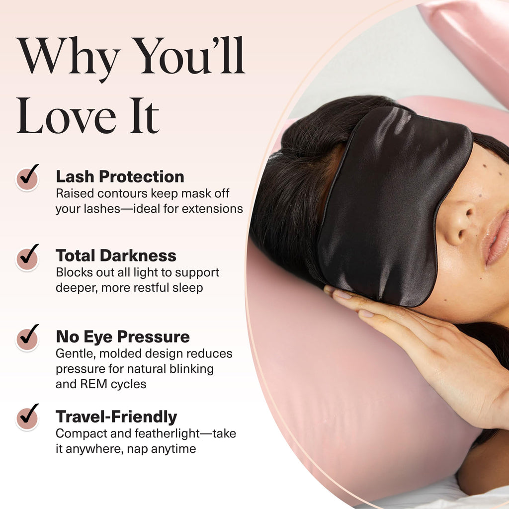 Kitsch Contour Pillow Eye Mask – Softer Than Silk Eye Masks for Sleep, Blindfold Sleep Masks for Women & Men, No Eye Pressure, Lightweight, Eye Care, Travel Essentials - Blush