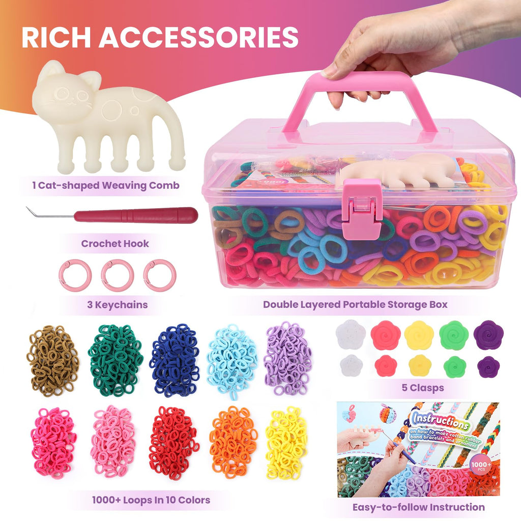 DDAI Arts and Crafts for Kids Age 8-12 Friendship Bracelet Making Kit for Girls - Best Birthday Gifts Ideas for Girl 7 9 10 11 Year Old - Popular Bracelets String Maker Toys Set