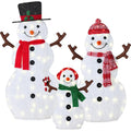 Best Choice Products 4ft 4-Piece 2D Lighted Christmas Snowman Family Set, Large Outdoor Yard Decor Holiday Decoration w/ 160 Twinkling LED Lights