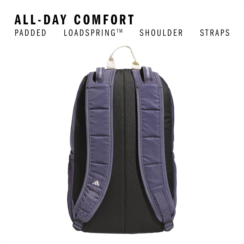 adidas Excel 7 School Backpack for Laptop, Gym and Travel, 34L, Twill White/Black/7.5, OSFA
