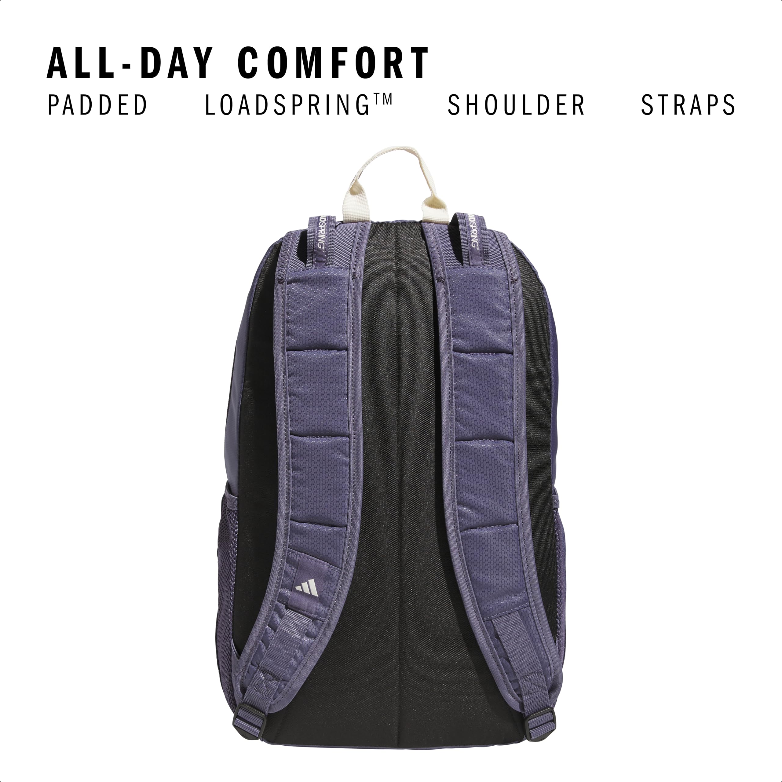 adidas Excel 7 School Backpack for Laptop, Gym and Travel, 34L, Twill White/Black/7.5, OSFA