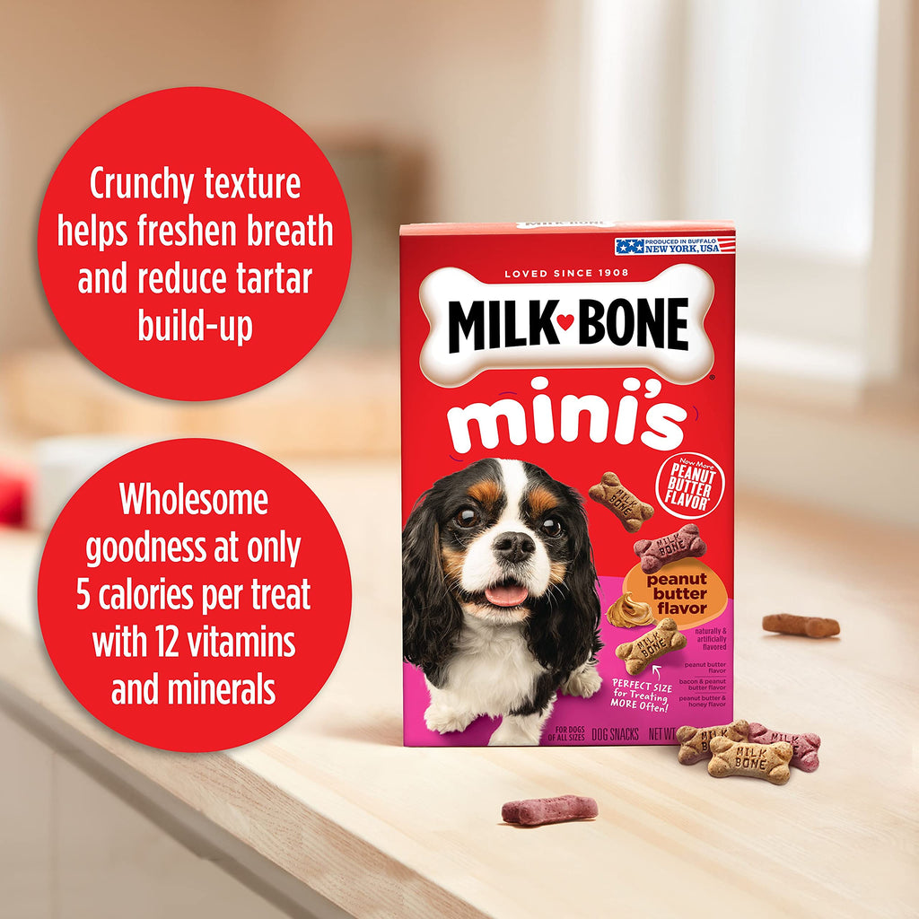Milk-Bone Flavor Snacks Mini’s Dog Biscuits, Flavored Crunchy Dog Treats, 36 Oz. Canister