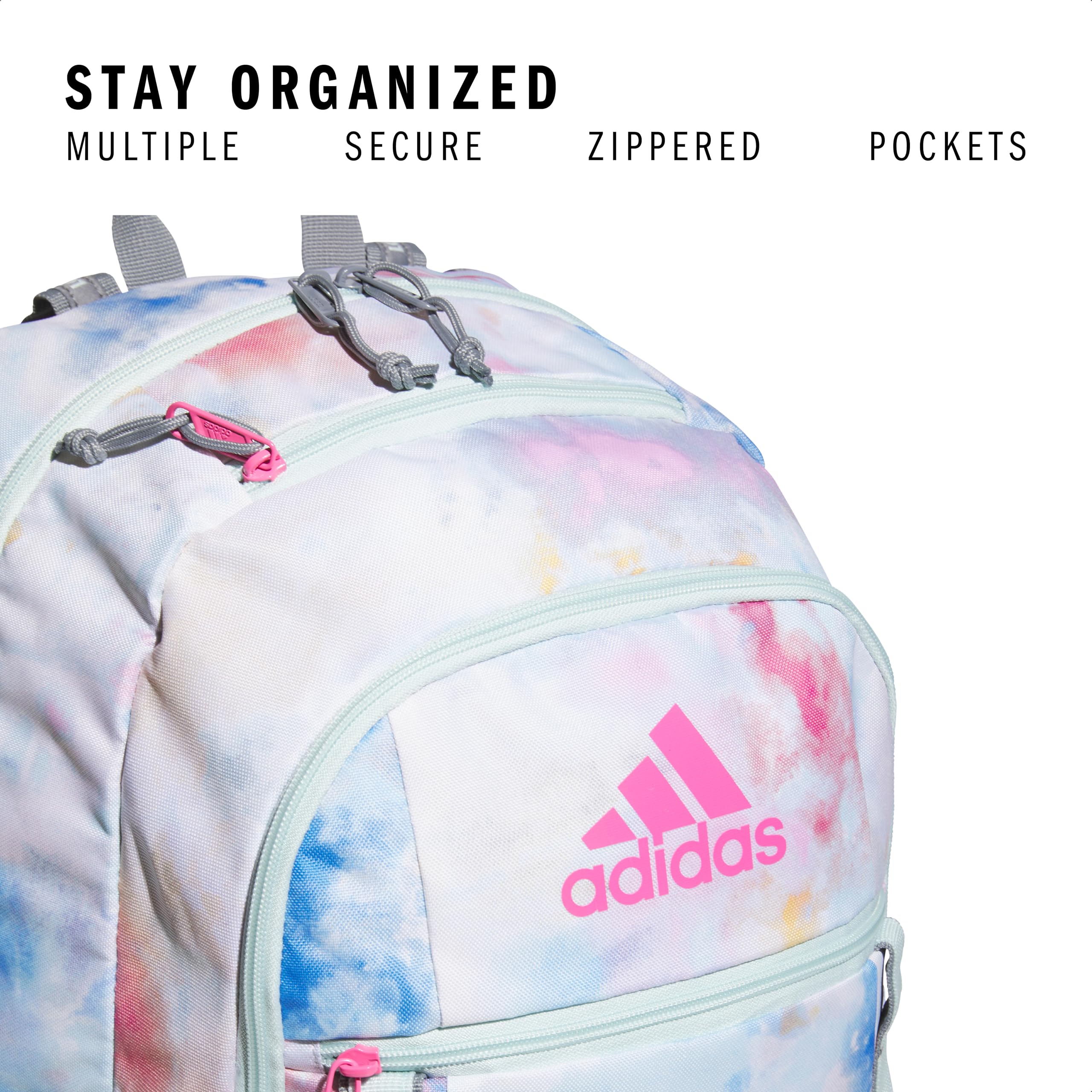 adidas Excel 7 School Backpack for Laptop, Gym and Travel, 34L, Twill White/Black/7.5, OSFA