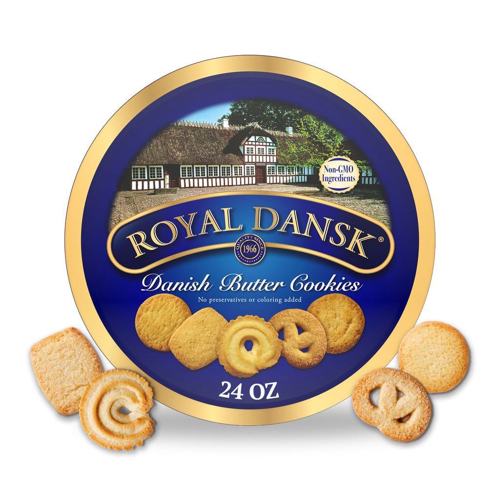 Royal Dansk Danish Butter Cookies, Premium Assorted Cookies in Gift Tin, Great for Sharing and Gifting, 12 oz