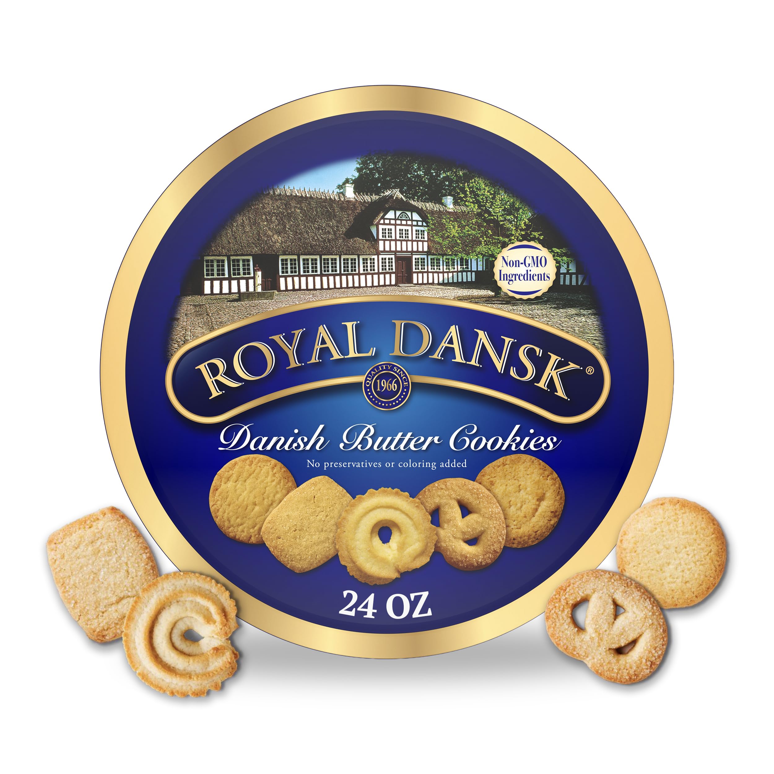 Royal Dansk Danish Butter Cookies, Premium Assorted Cookies in Gift Tin, Great for Sharing and Gifting, 12 oz