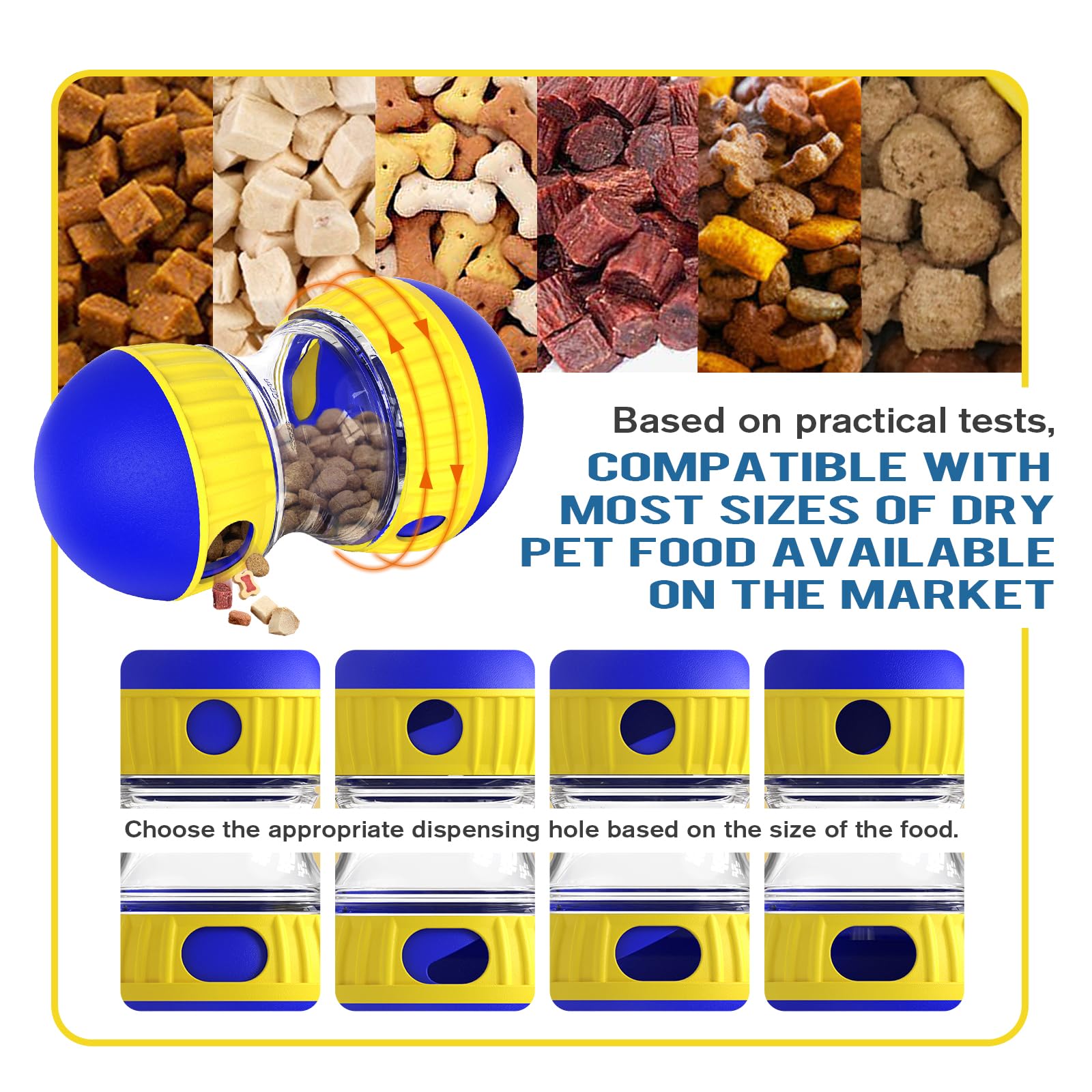 BSISUERM Dog Puzzle Toy Adjustable Treat Dispensing Ball Food Dispenser Tough Slow Feeder Puppy Enrichment Training Toy Pet Interactive Chase Toys for Small Medium Large Dogs to Keep Them Busy, Green