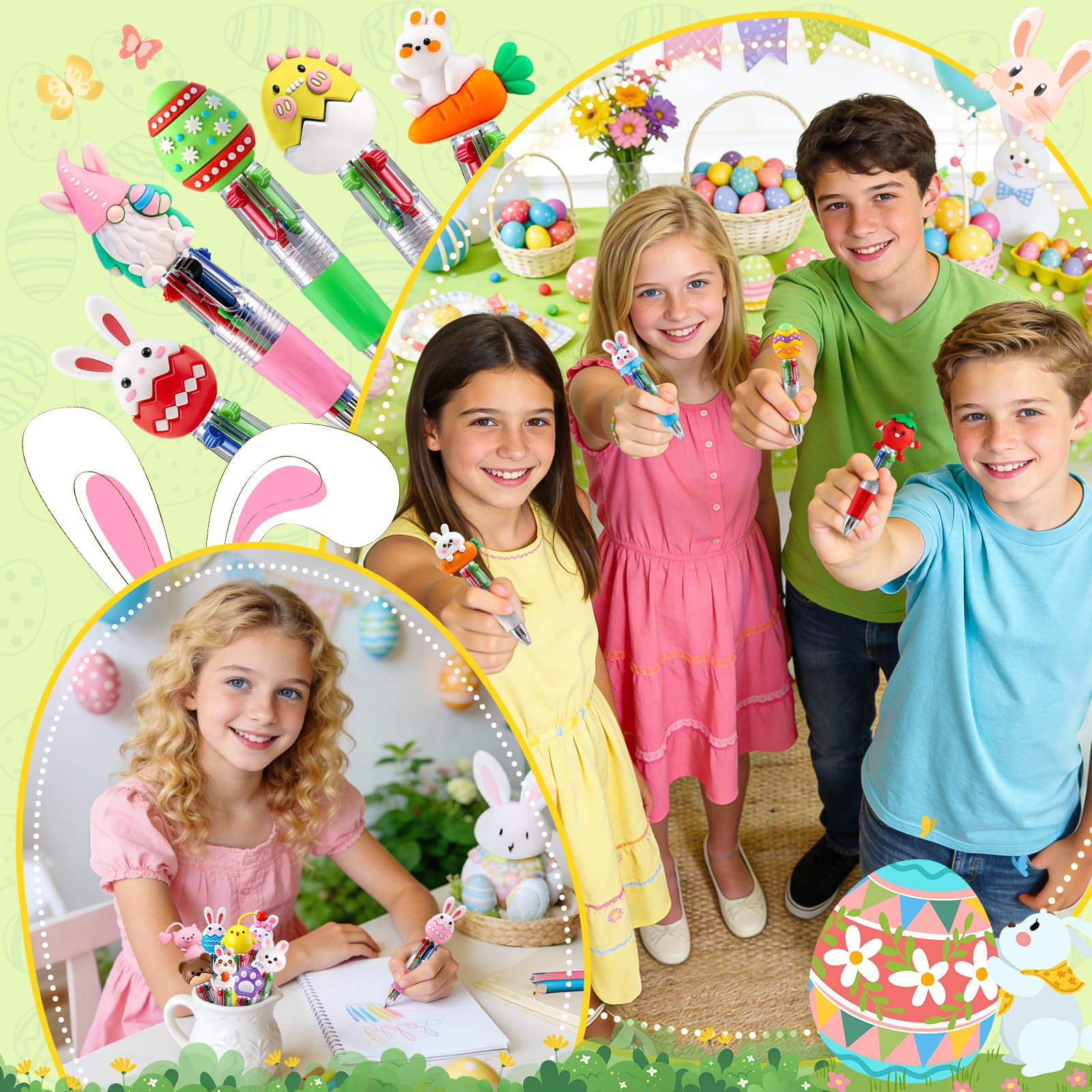 CZWZ 20Pcs Mini Multicolor Pens in One 4-in-1 Cute Pens Bulk for Kids, Fun Kawaii Ballpoint Pens for Birthdays and Children's Party Favors Gifts Teacher School Supplies