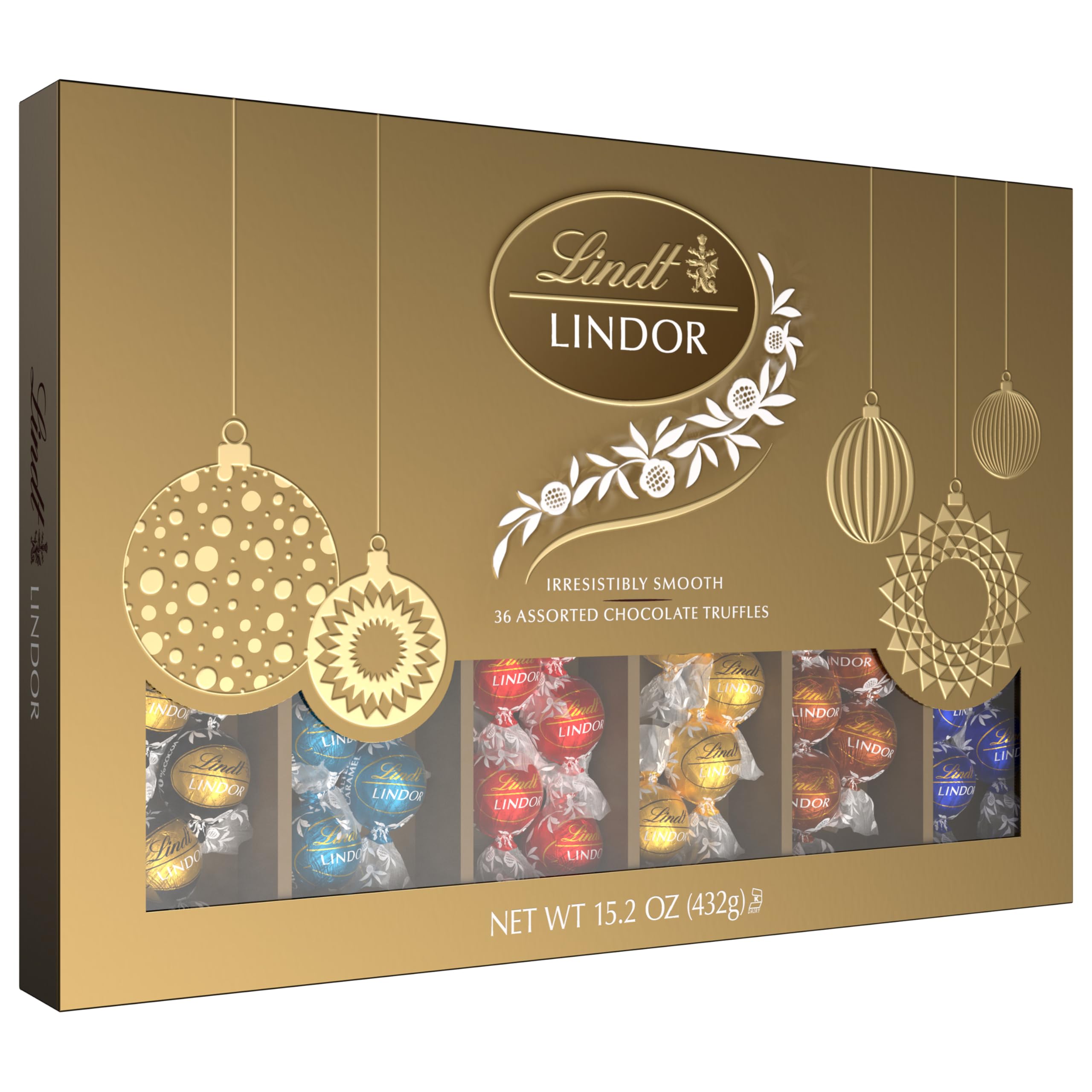 Lindt LINDOR Holiday Snickerdoodle White Chocolate Candy Truffles with Smooth, Melting Truffle Center, 8.5 oz. Bag