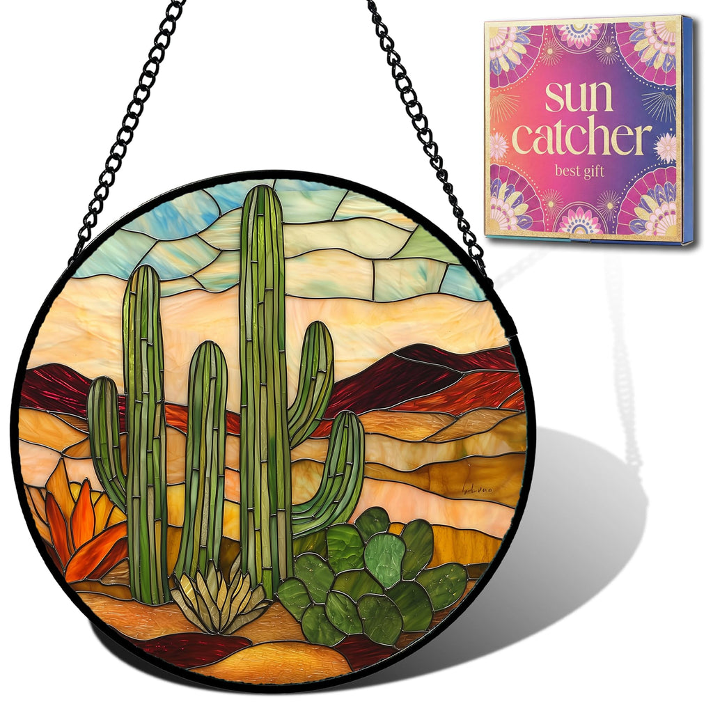 Birthday Gifts for Women - Beach Shell Faux Stained Glass Window Hanging Sun Catcher for Door Garden Acrylic Ocean Decor Mother's Day Christmas for Mom Men Nana Grandma Sisters 6.3"