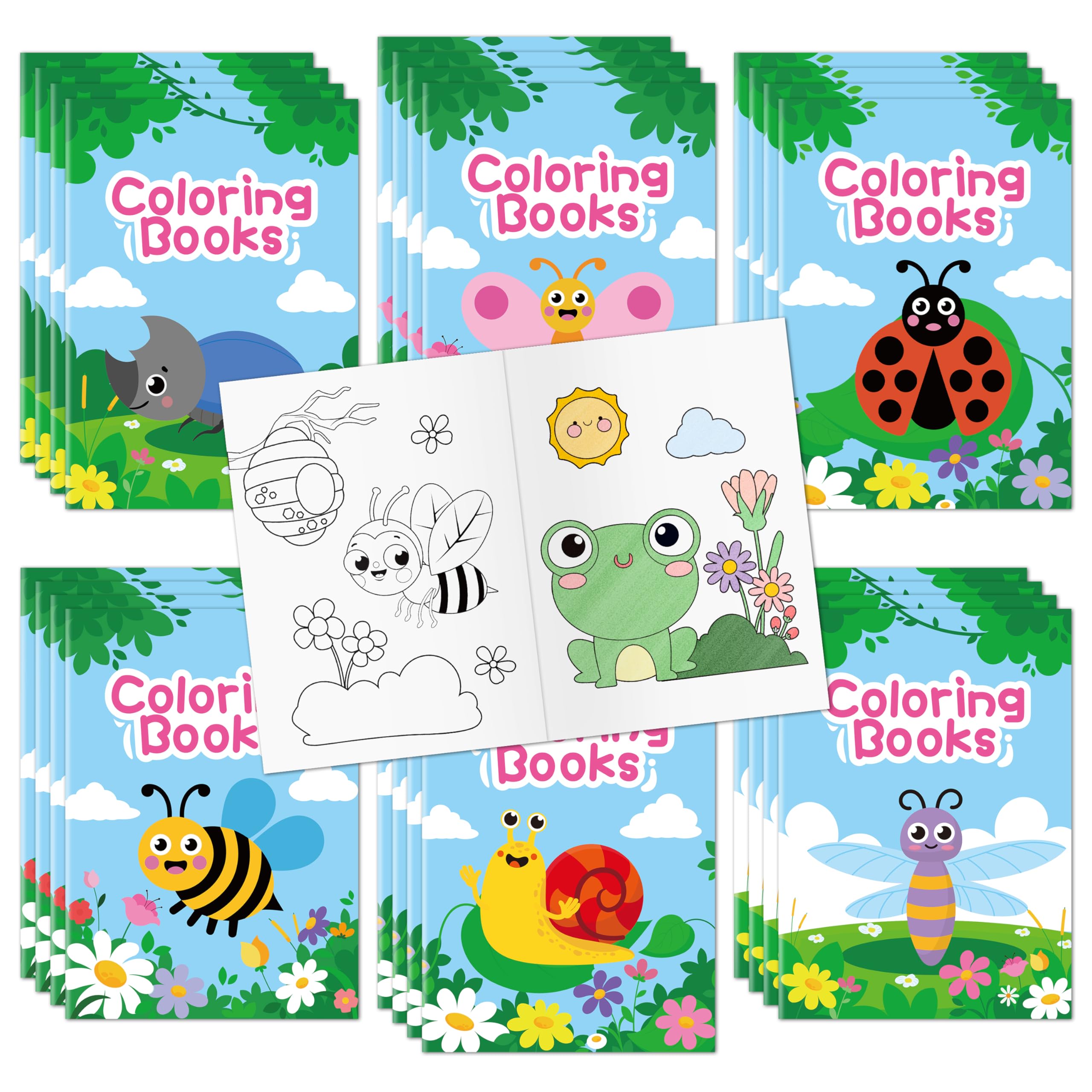JAPBOR Fall Scarecrow Coloring Books - 24PCS Mini Autumn Scarecrows Color Book Bulk for Kids Party Favors, Thanksgiving Rustic Small Colouring Pages for Birthday Gifts Class Drawing Painting Game