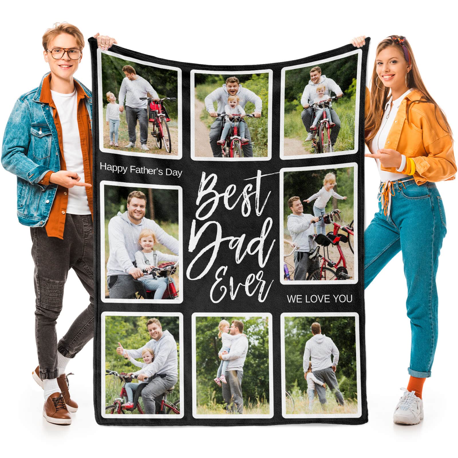 inkArts Custom Blanket Throws with Photos Text Personalized with Picture Customizable, Customize for Mom, Dad, Couple, Girlfriend, Boyfriend, Husband & Wife