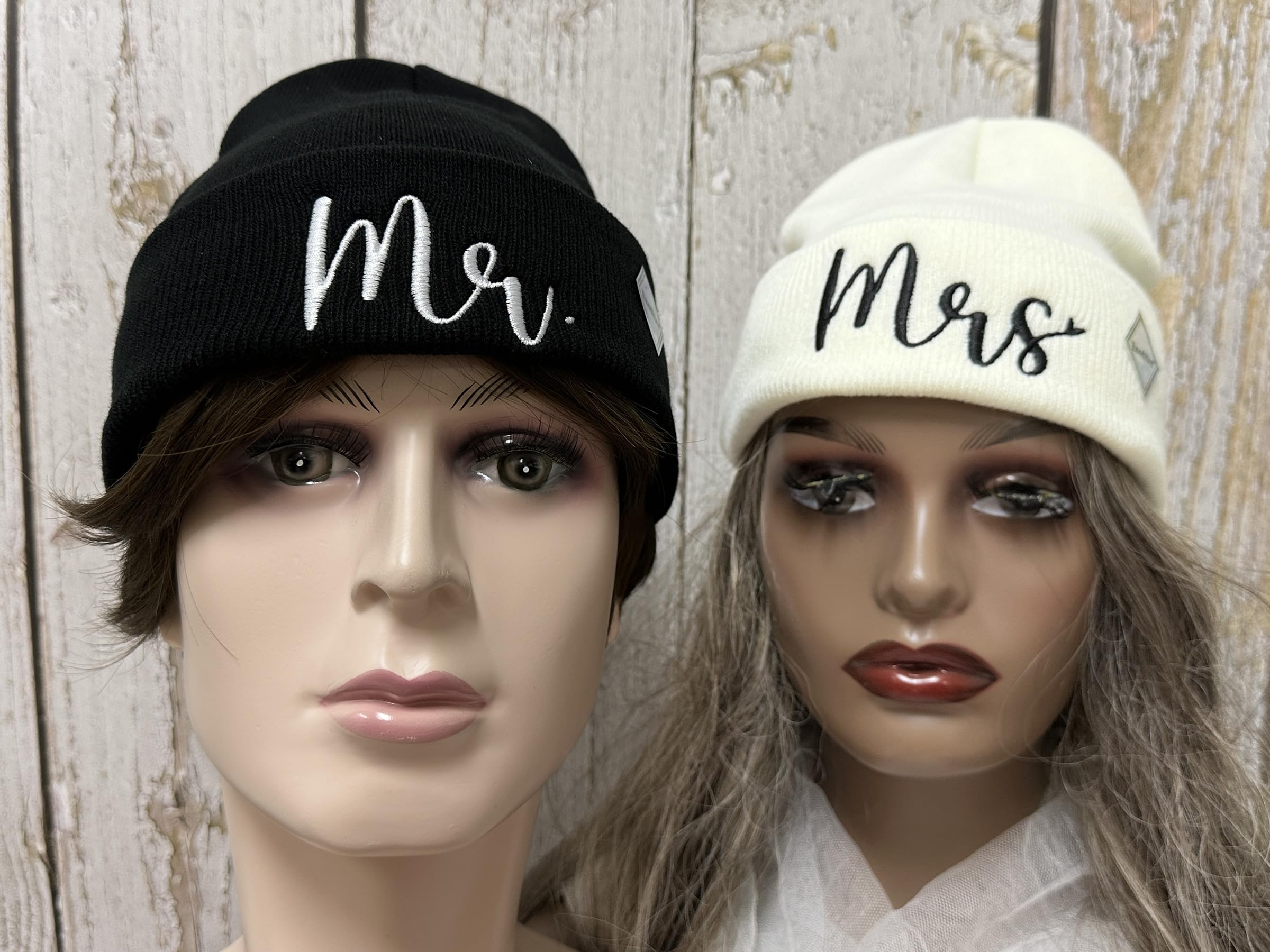 Mr Mrs Grandpa Grandma Dad Mom Hubby Wifey Beanie Hats