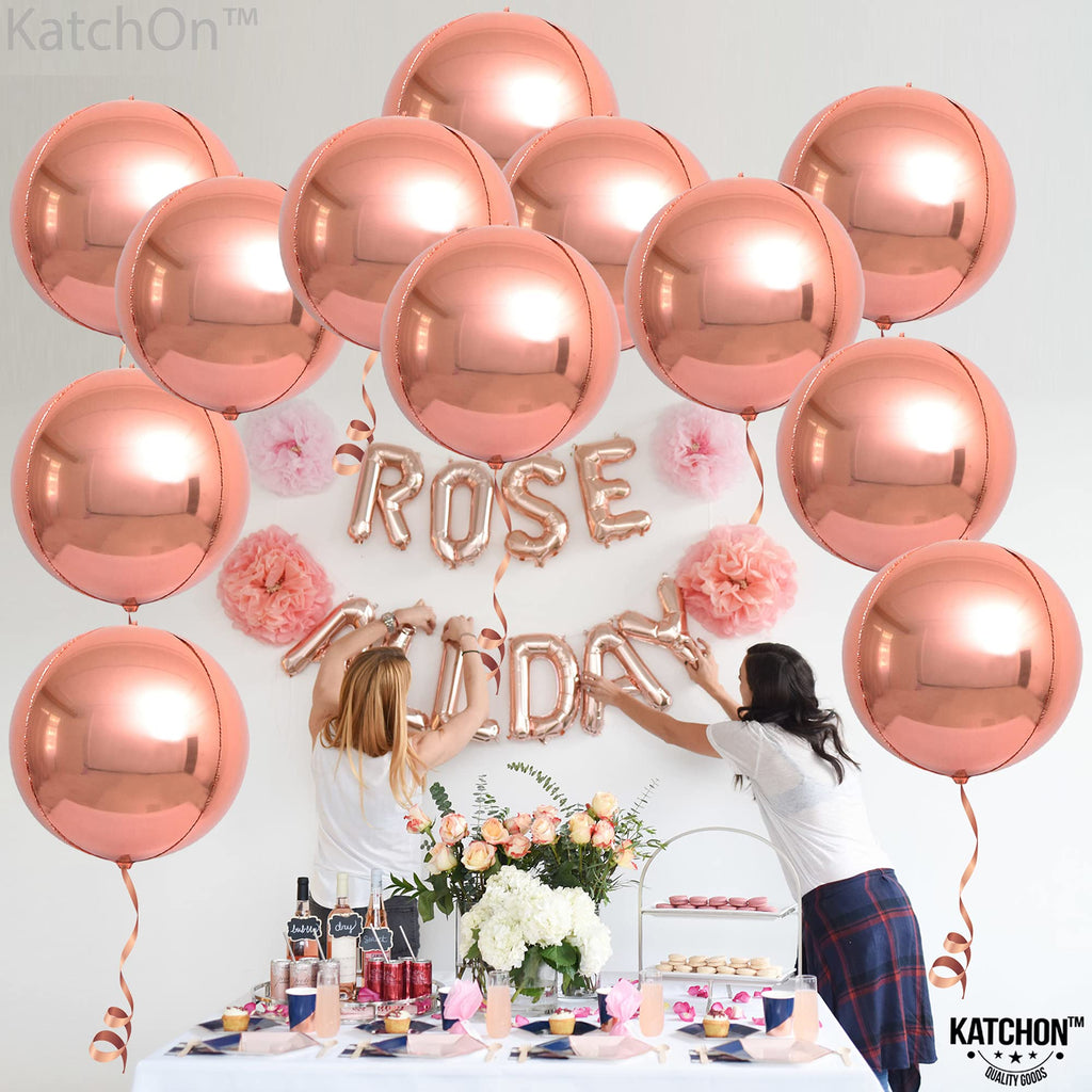 KatchOn, Large Gold Foil Balloons - 22 Inch, Pack of 12 | Gold Balloons for Graduation Decorations 2026 | Mylar Balloons for Anniversary, Wedding, Golden Birthday Party Decorations