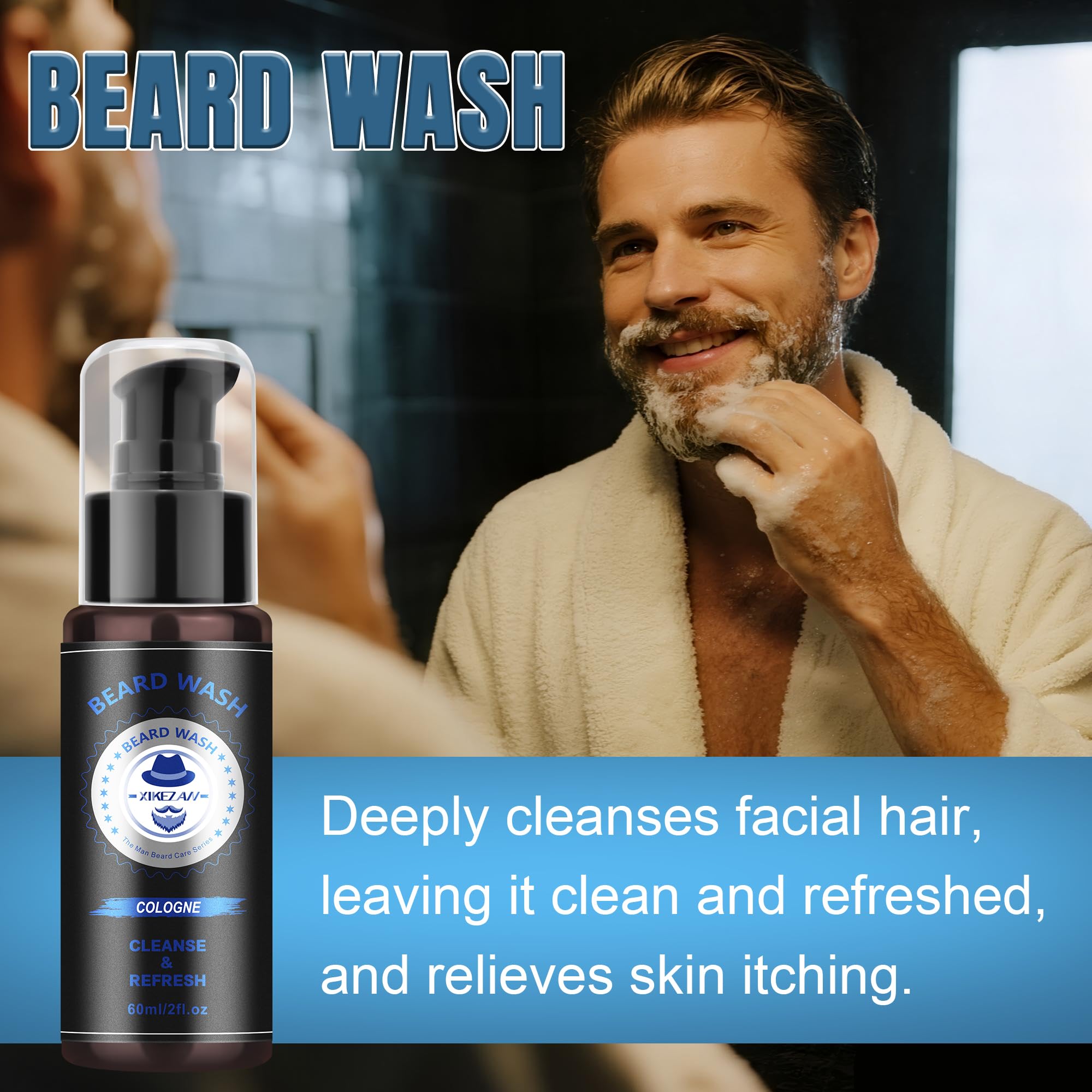 XIKEZAN Fathers Day Gifts for Dad Husband,Beard Kit for Men Grooming & Care w/Beard Conditioner, Wash,Oil,Balm,Birthday Valentines Easter Gifts for Mens Him Boyfriend Christmas Stocking Stuffers