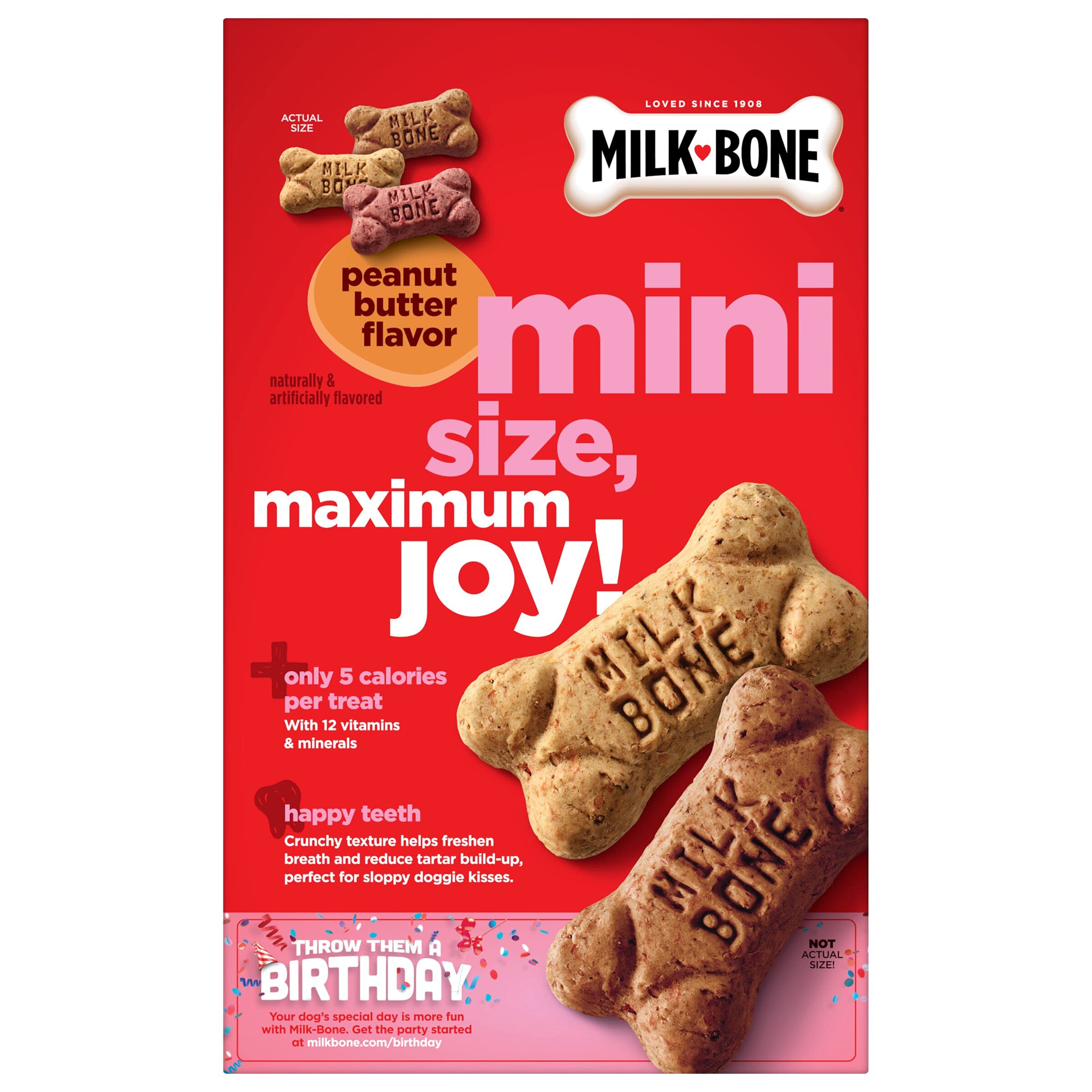 Milk-Bone Flavor Snacks Mini’s Dog Biscuits, Flavored Crunchy Dog Treats, 36 Oz. Canister