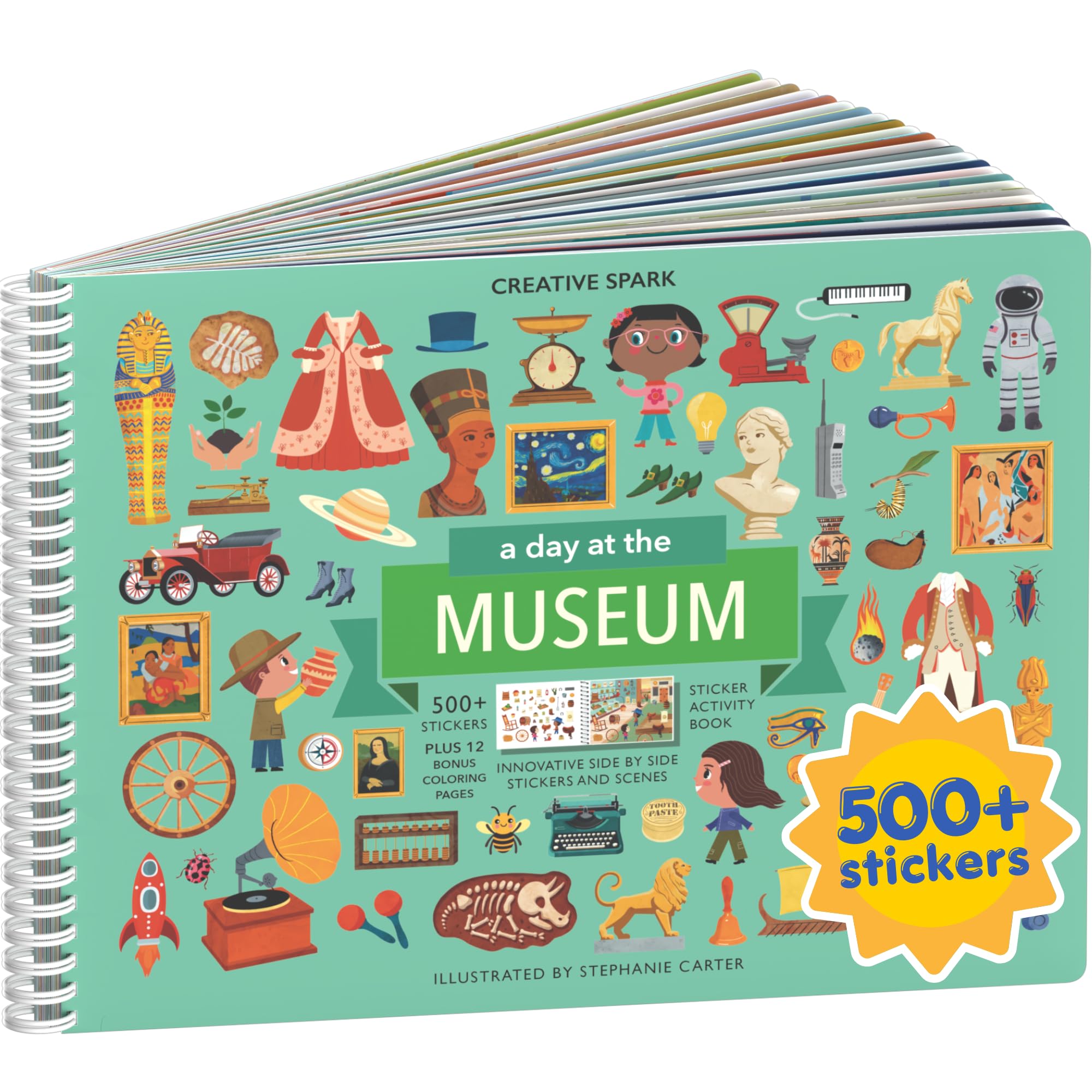 Halloween 500+ Kids Sticker Book by Cupkin Fun Toddler Holiday Activity Coloring and Sticker Book, Road Trip Essentials, 12 Coloring Pages 12 Side by Side Scenes for Ages 2–8 Years