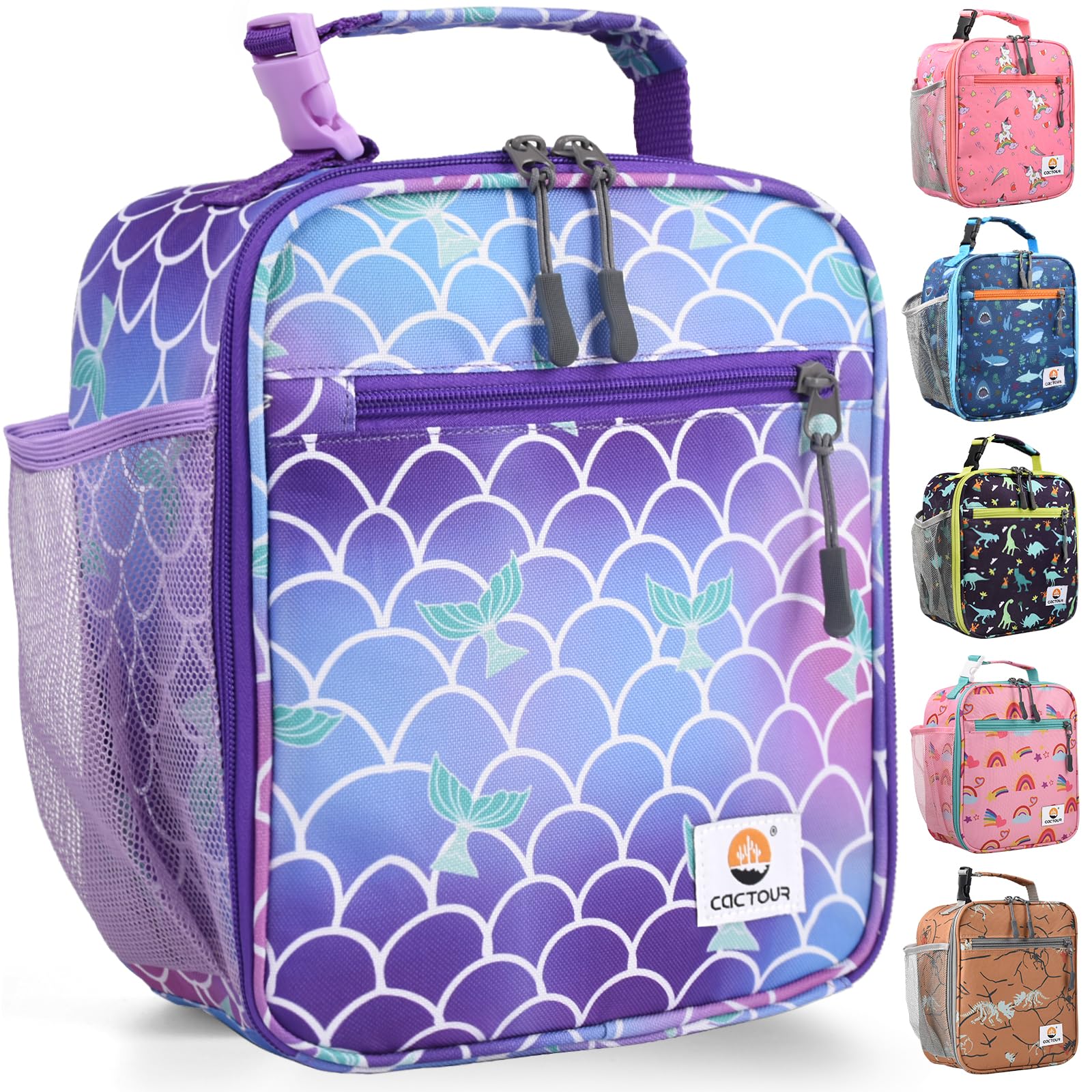 CaCTOUR Lunch Box Kids,Premium Insulated Lunchbox for Girls Boys,Soft Mini Cooler Bag Back to School Thermal Reusable Lunch Bag for Work School Picnic (Blue)