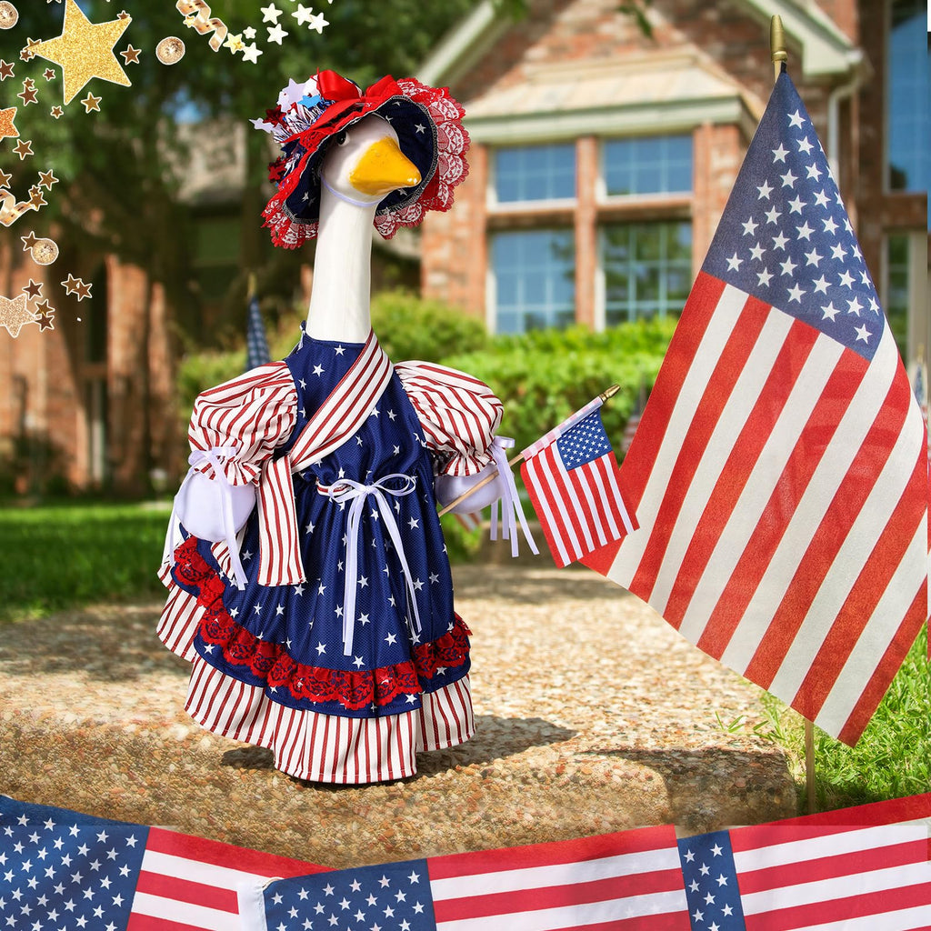 Suzile Fall Maple Porch Goose Outfit Autumn Goose Clothes for 23 Inch Cement or Plastic Geese Costume for Yard Lawn Outdoor Garden Patio Concrete Duck Statue Dress Thanksgiving Party Holiday Decor