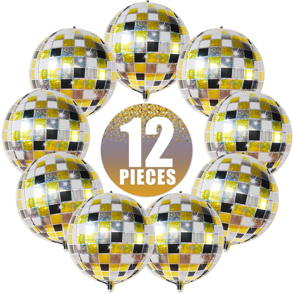 KatchOn, Large Gold Foil Balloons - 22 Inch, Pack of 12 | Gold Balloons for Graduation Decorations 2026 | Mylar Balloons for Anniversary, Wedding, Golden Birthday Party Decorations