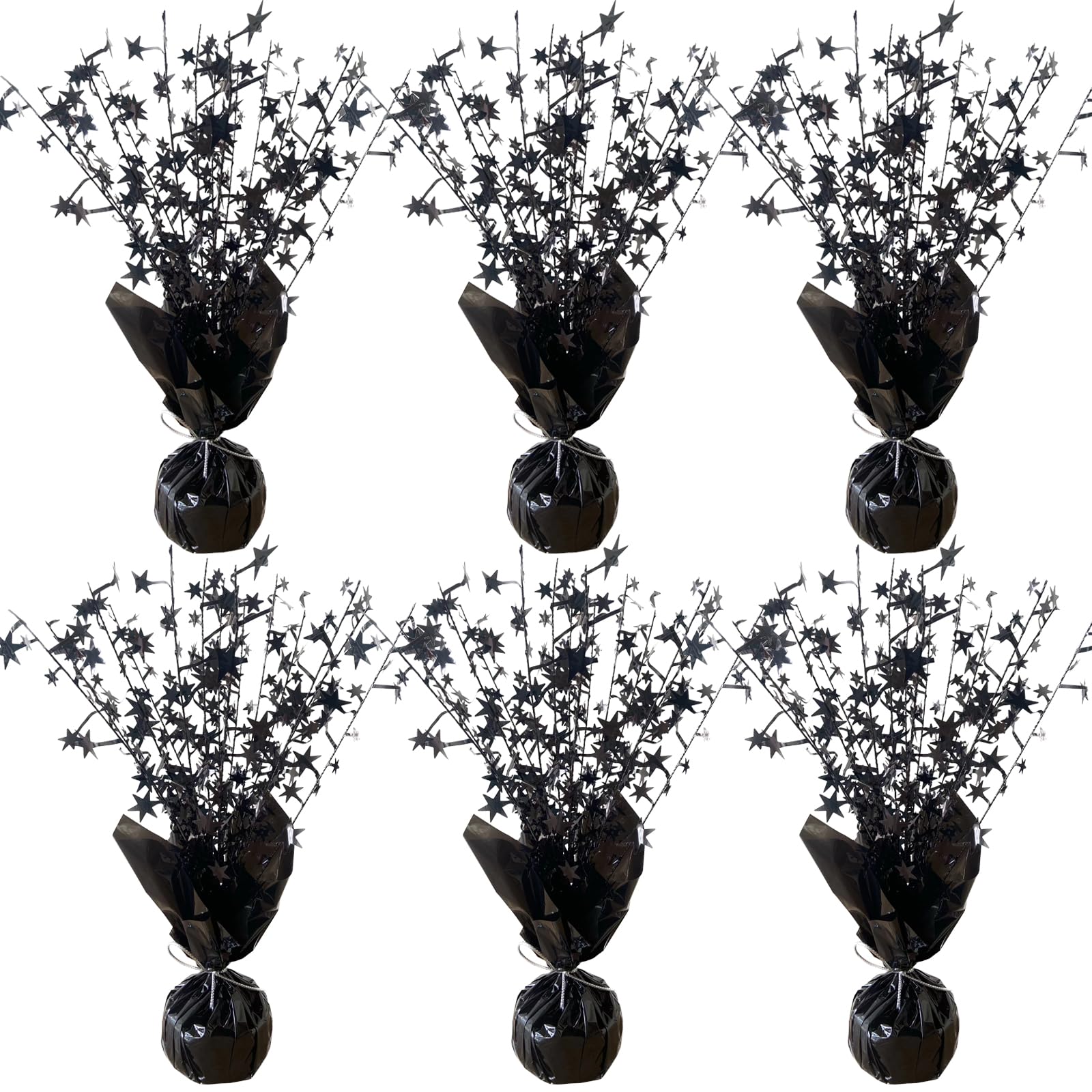FUBININA 6 Pack Metallic Foil Spray Centerpiece Star Table Decoration Burst Table Centerpieces for Birthday New Years Nye Wedding Anniversary Graduation Holiday Party Supplies Decor, Gold