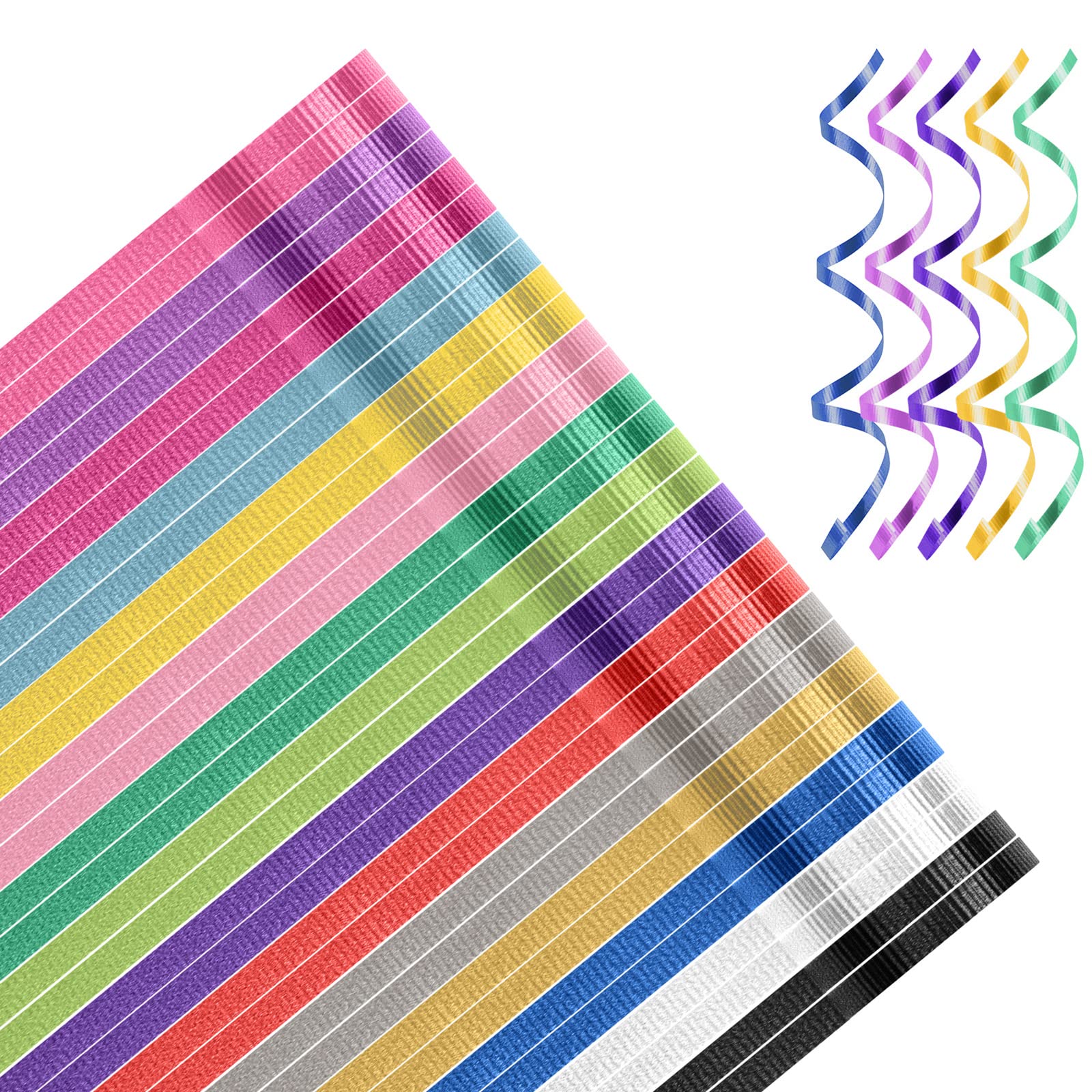 30 Roll 15 Colors Curling Ribbons for Crafts Bows Present Wrapping Ribbon Florist Wedding Party Festival Art Craft Decor, Separate Rolls, 11 Yards Per Roll, 3/16 Inch Wide 3/16" - Set1