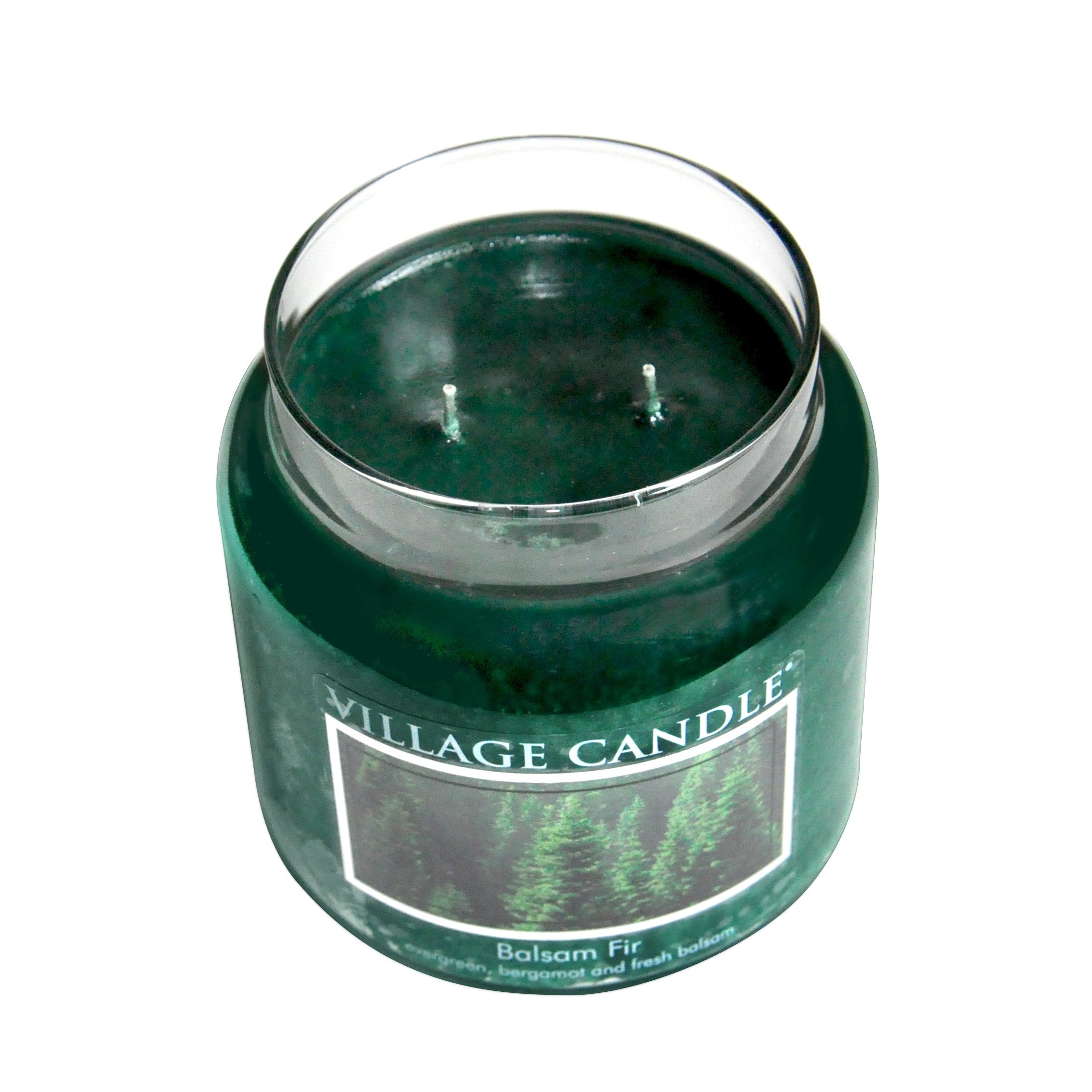 Village Candle Christmas Tree Large Glass Apothecary Jar Scented Candle, (26oz), Green