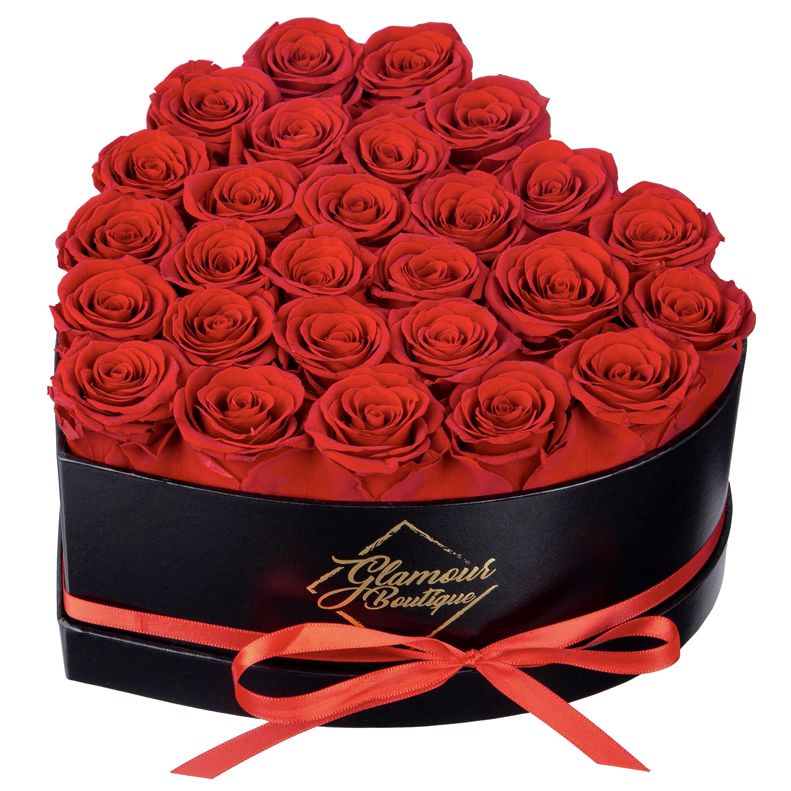 GLAMOUR BOUTIQUE 16 Flower Forever Heart Shape Box, Mothers Day Gift For Mom, Eternal Preserved Roses Gift for Her, Flowers bouquet, For Birthday, Anniversary, Girlfriend - Red