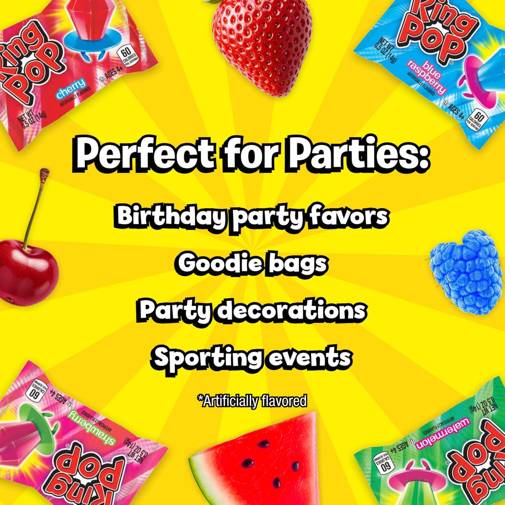 Ring Pop Lollipops - Bulk Candy Individually Wrapped Suckers Variety Party Pack- 50 Count w/Assorted Flavors - Hard Candy for Party Favors, Kids & Goodie Bags, 25 Ounce