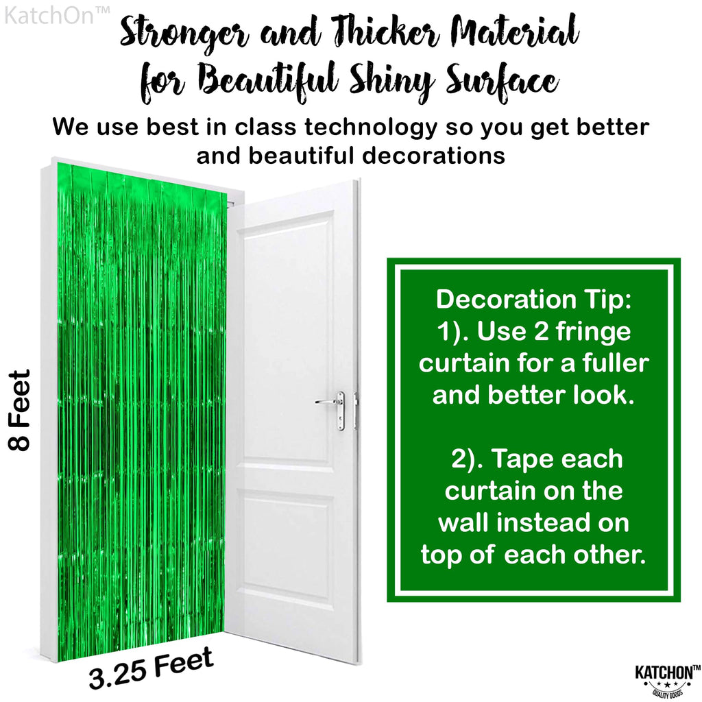 KatchOn, XtraLarge Gold Streamers Backdrop - 3.2x8 Feet, 2 Pcs | Gold Fringe Backdrop Curtain for Ramadan Decorations for Home, Casino, 50th Birthday Decoration | Graduation Decorations 2026