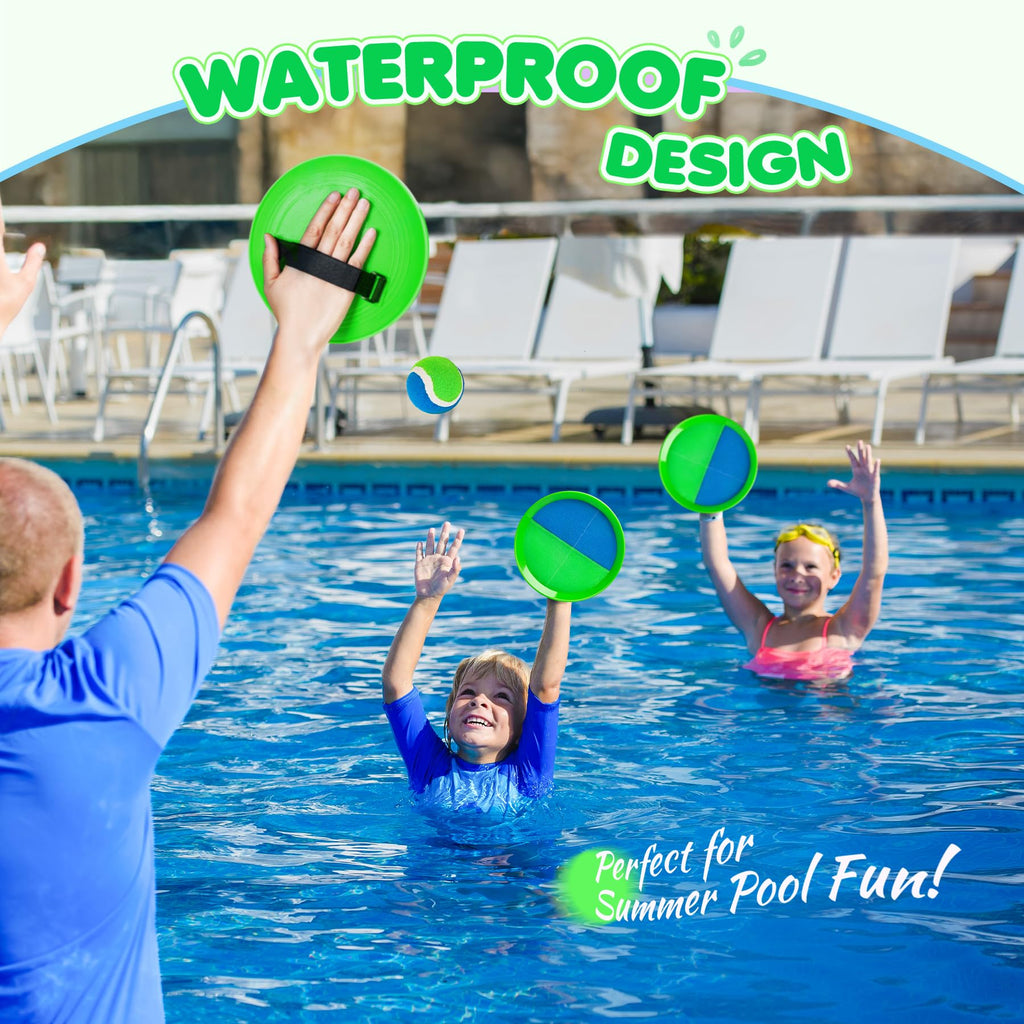 TEILLNET Toss and Catch Ball Set Upgraded - Kids Toys Beach Toys Baseball Games - Sturdy & Water-Resistant for Outdoor Pool Yard Games - Classic Gift for Boys Girls 3 4 5 6 7 8 9 10 11 12+ Years