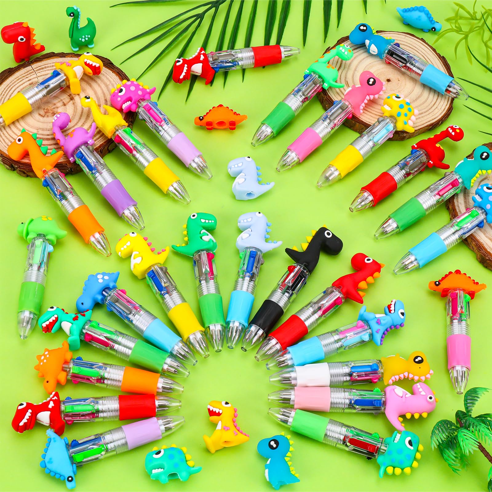 CZWZ 20Pcs Mini Multicolor Pens in One 4-in-1 Cute Pens Bulk for Kids, Fun Kawaii Ballpoint Pens for Birthdays and Children's Party Favors Gifts Teacher School Supplies