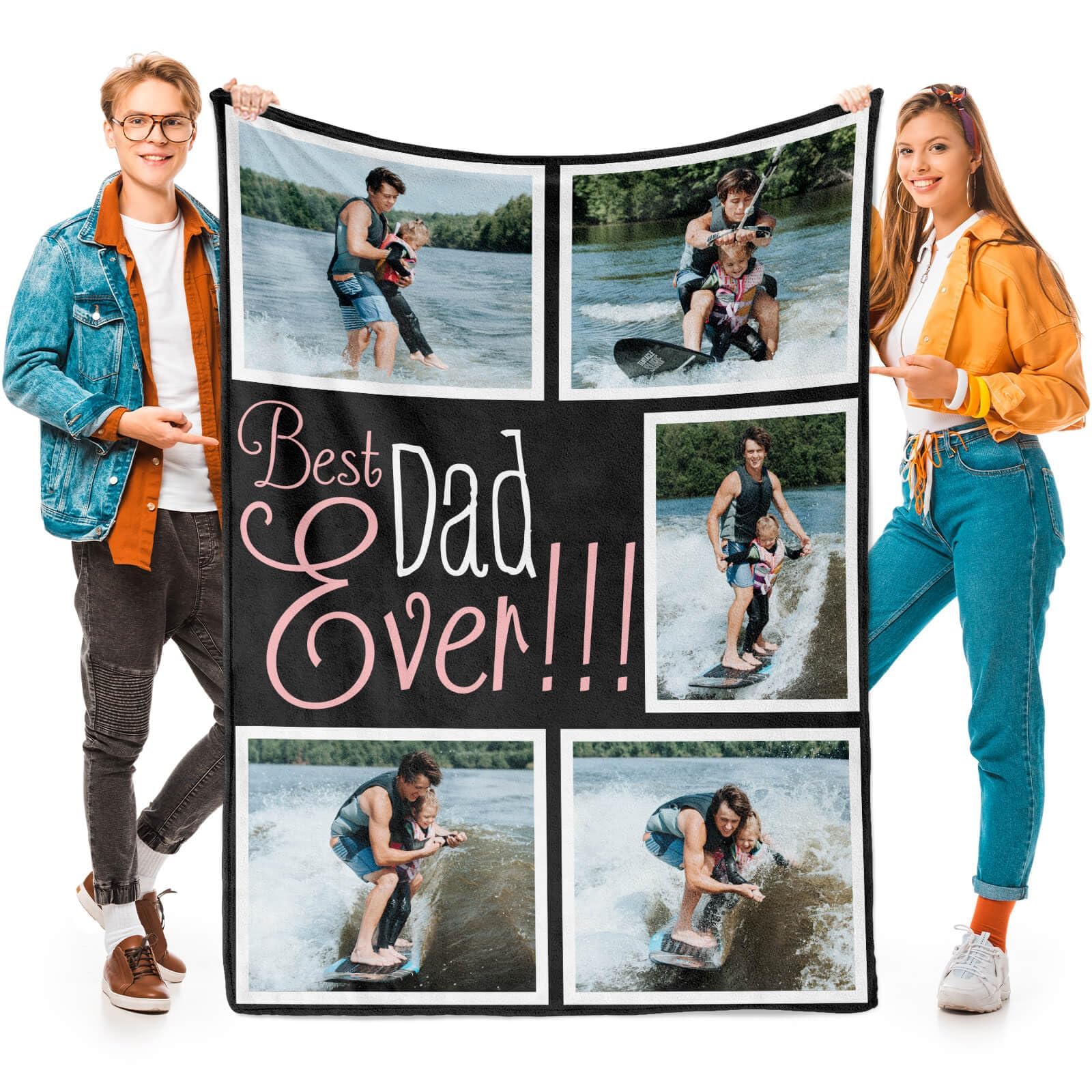 inkArts Custom Blanket Throws with Photos Text Personalized with Picture Customizable, Customize for Mom, Dad, Couple, Girlfriend, Boyfriend, Husband & Wife
