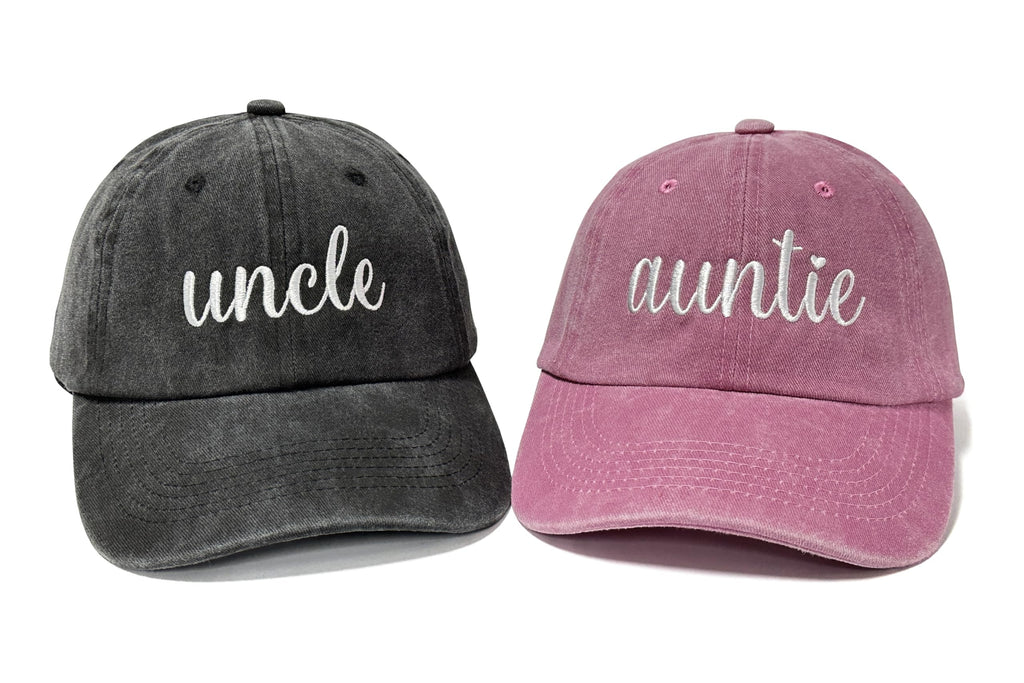 Embroidered Hats for Uncle Auntie Grandpa Grandma Mama Mini