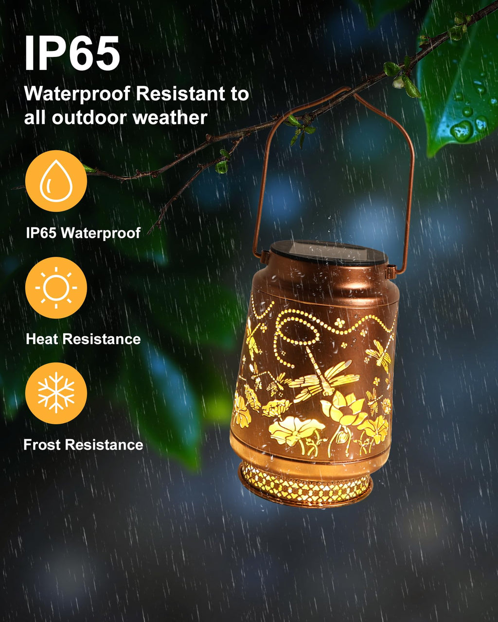 Solar Lanterns Outdoor Waterproof Hummingbird Elegant Garden Decor Birthday Gifts for Women Mom Grandma Sister Metal Hanging Solar Lights Outside Gardening Decorations for Backyard, Patio, Lawn, Porch