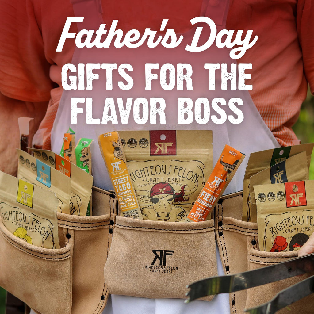 Righteous Felon Beef Jerky & Meat Sticks Variety Pack - Father's Day Jerky Sampler for Dad - Gluten Free Beef Jerky Snack Packs - High Protein, Keto, Low Sugar - Gifts for Men - 11 Pack Sampler