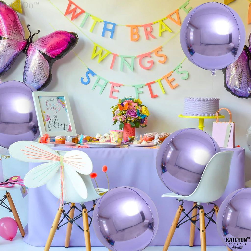 KatchOn, Big Silver Disco Ball Balloons - 22 Inch, Pack of 6 | Disco Party Decorations, 4D Sphere Disco Balloons for 70s Theme Party Decor, Bachelorette Party Decorations | Graduation Decorations 2026
