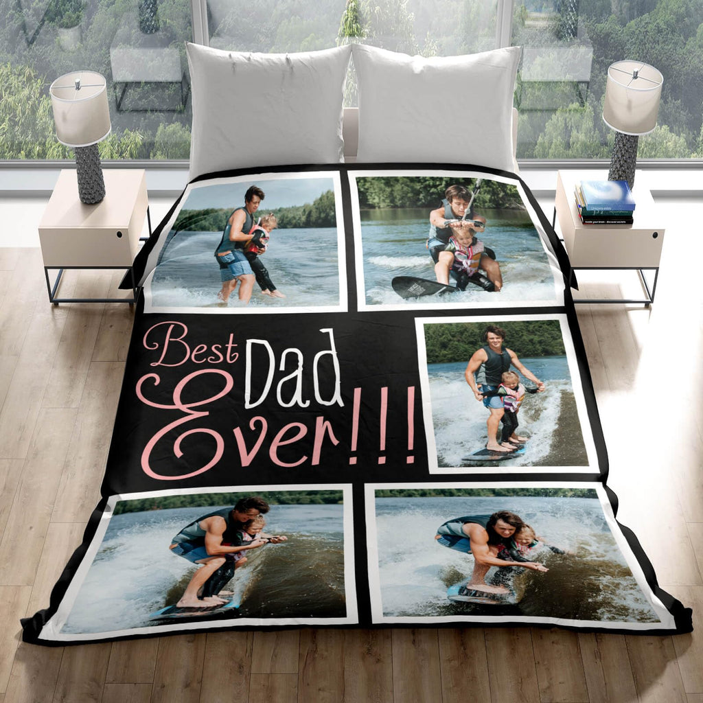 inkArts Custom Blanket Throws with Photos Text Personalized with Picture Customizable, Customize for Mom, Dad, Couple, Girlfriend, Boyfriend, Husband & Wife