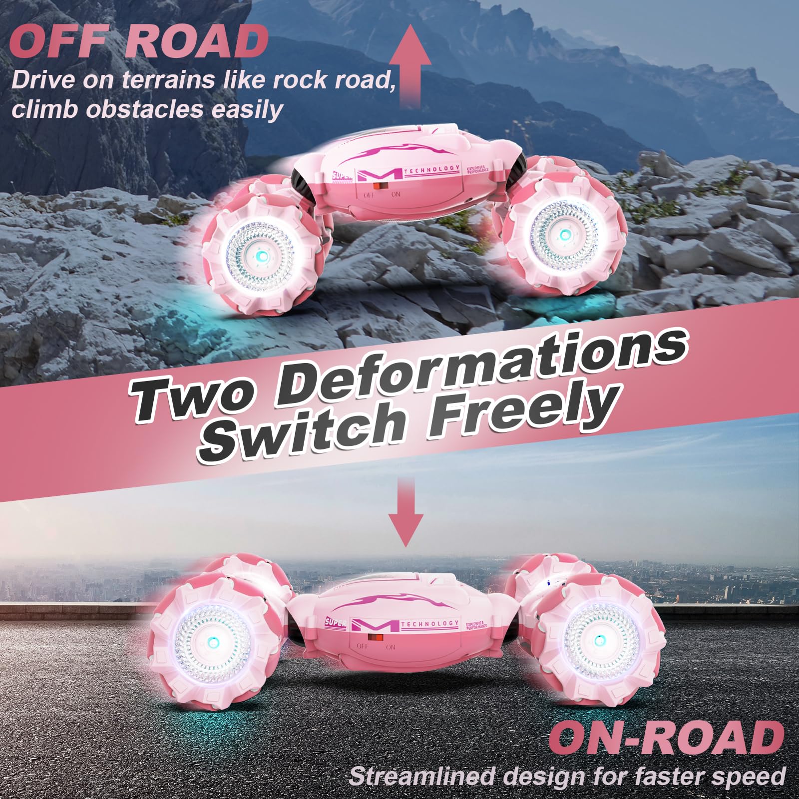 Fosgoit Gesture Sensing RC Stunt Car - Toys for 6-12 Years Old Boys Girls, 4WD Remote Control Car, Hand Controlled Car with Lights Music, Cool Birthday Gifts for Kids Age 6 7 8 9 10 11 12 Years Old