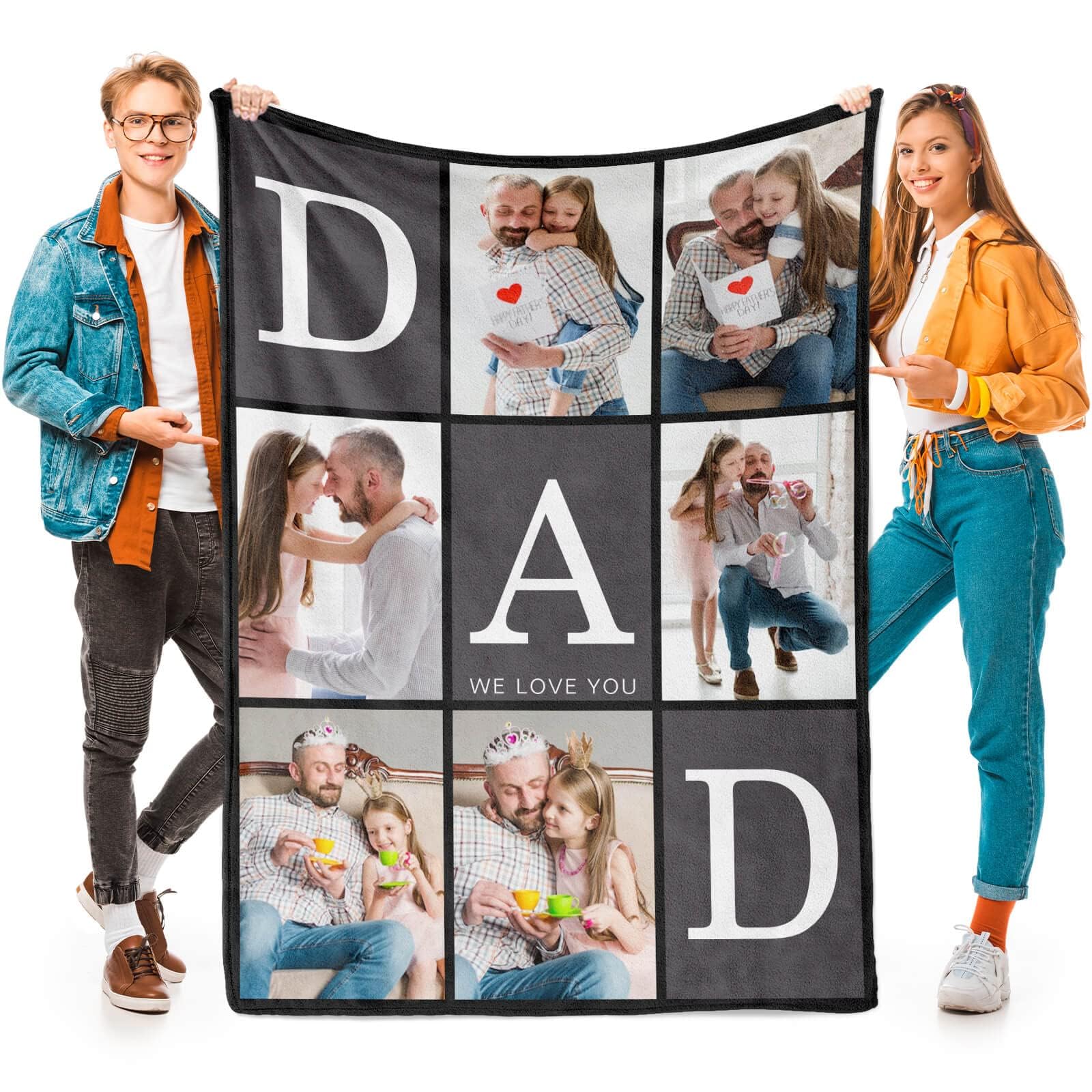 inkArts Custom Blanket Throws with Photos Text Personalized with Picture Customizable, Customize for Mom, Dad, Couple, Girlfriend, Boyfriend, Husband & Wife