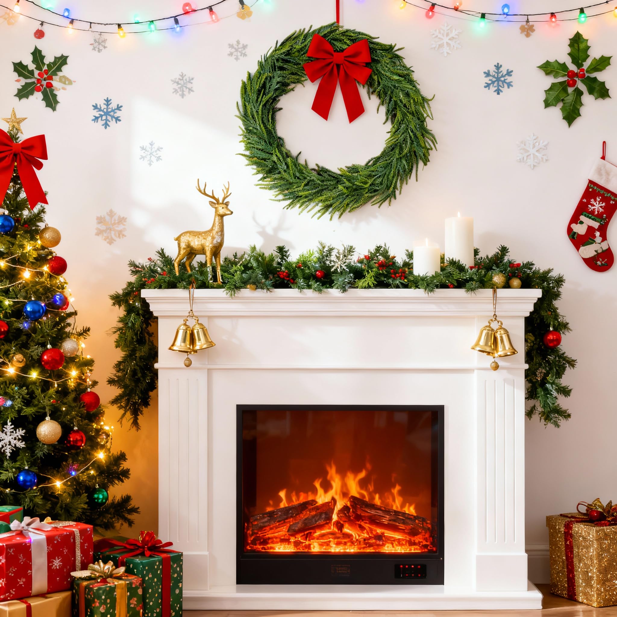 6FT Cedar Garland, Luxury 140 Tips Real Touch Christmas Garland, Artificial Winter Pine Garland for Mantle Table Stairs Wall, Outdoor Christmas Decorations Indoor Greenery Garlands Holiday Decorations