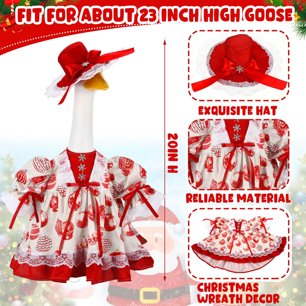 Suzile Fall Maple Porch Goose Outfit Autumn Goose Clothes for 23 Inch Cement or Plastic Geese Costume for Yard Lawn Outdoor Garden Patio Concrete Duck Statue Dress Thanksgiving Party Holiday Decor
