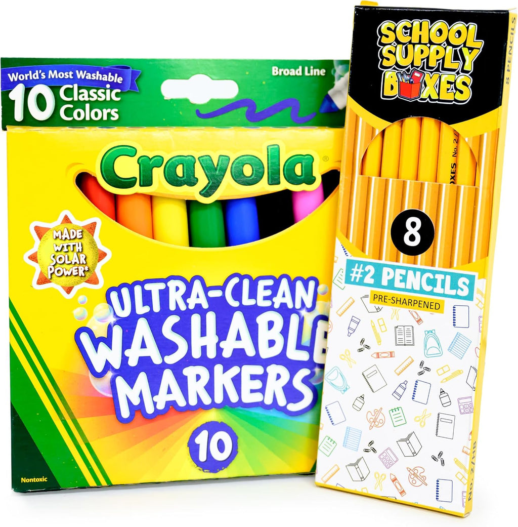 Back to School Essentials Supplies Kit Bundle for K-8 Students – 20-Piece First Day of School Must-Have Set with Notebooks, Pencils, Folders & More