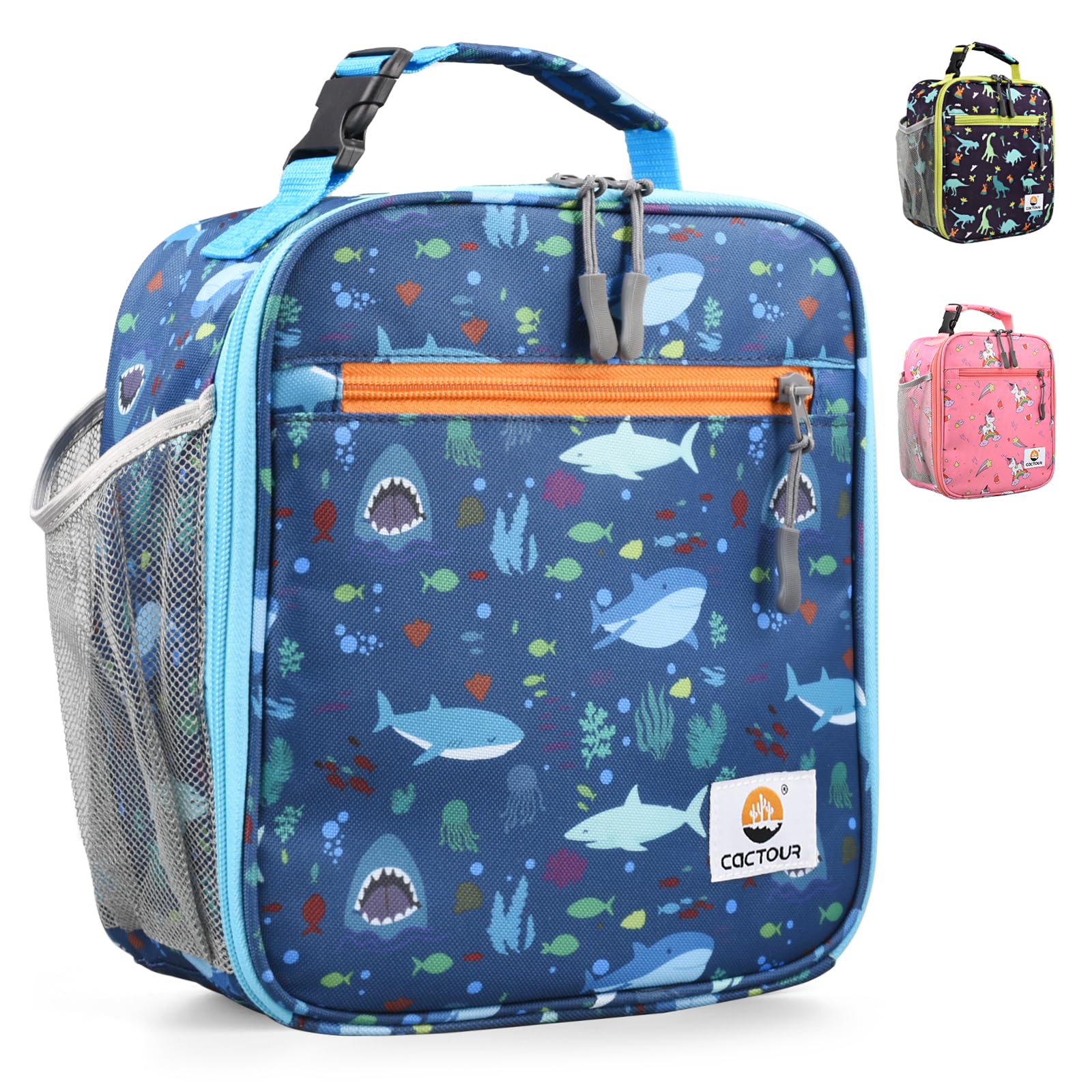 CaCTOUR Lunch Box Kids,Premium Insulated Lunchbox for Girls Boys,Soft Mini Cooler Bag Back to School Thermal Reusable Lunch Bag for Work School Picnic (Blue)