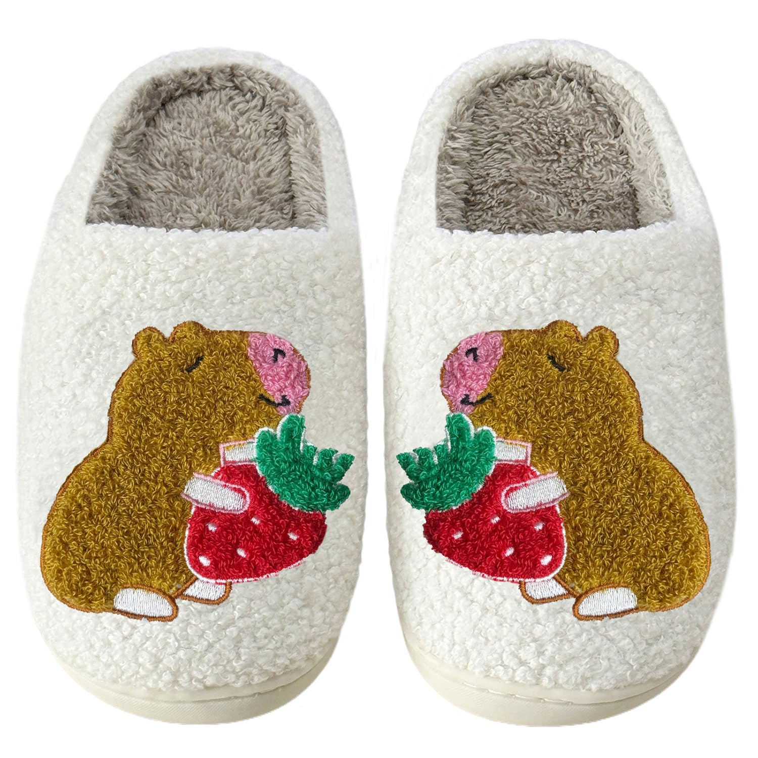 Cute Animal Slippers for Women Men Winter Fluffy Warm House Slippers Soft Plush Indoor outdoor Shoes