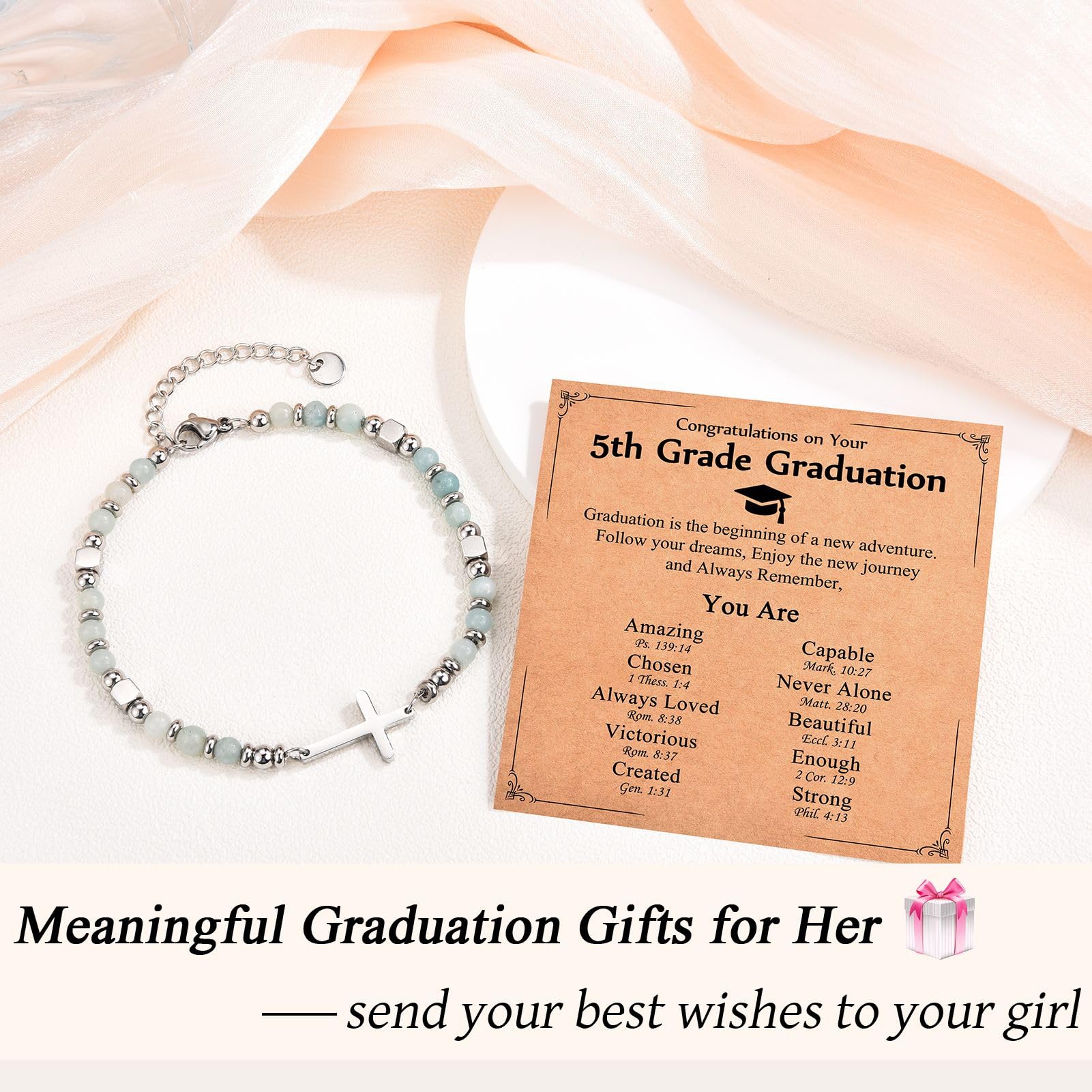 Religious Cross Bracelet for Women Girls, Christian Gifts for Daughter Granddaughter Sister in Christ Friend Niece on Birthday Christmas Easter Valentines Day Graduation